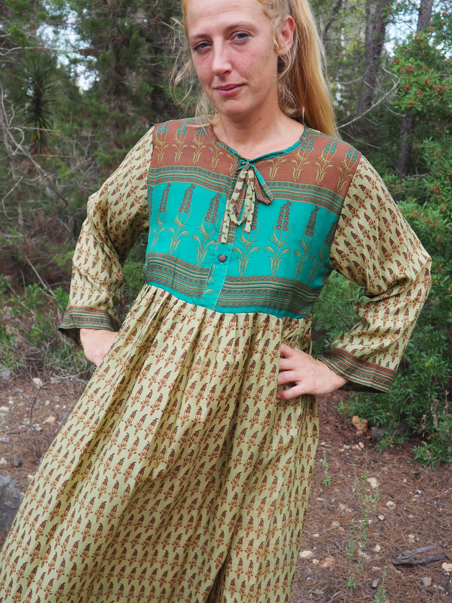 Vintage Indian sari dress up-cycled by Vagabond Ibiza