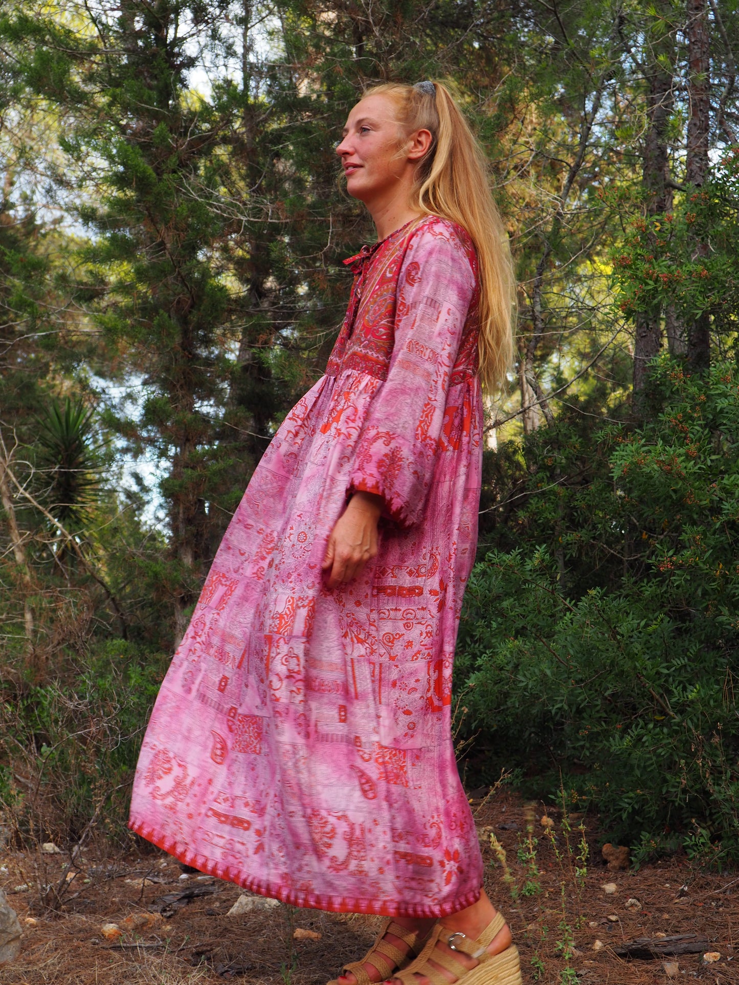 Vintage Indian sari dress up-cycled by Vagabond Ibiza