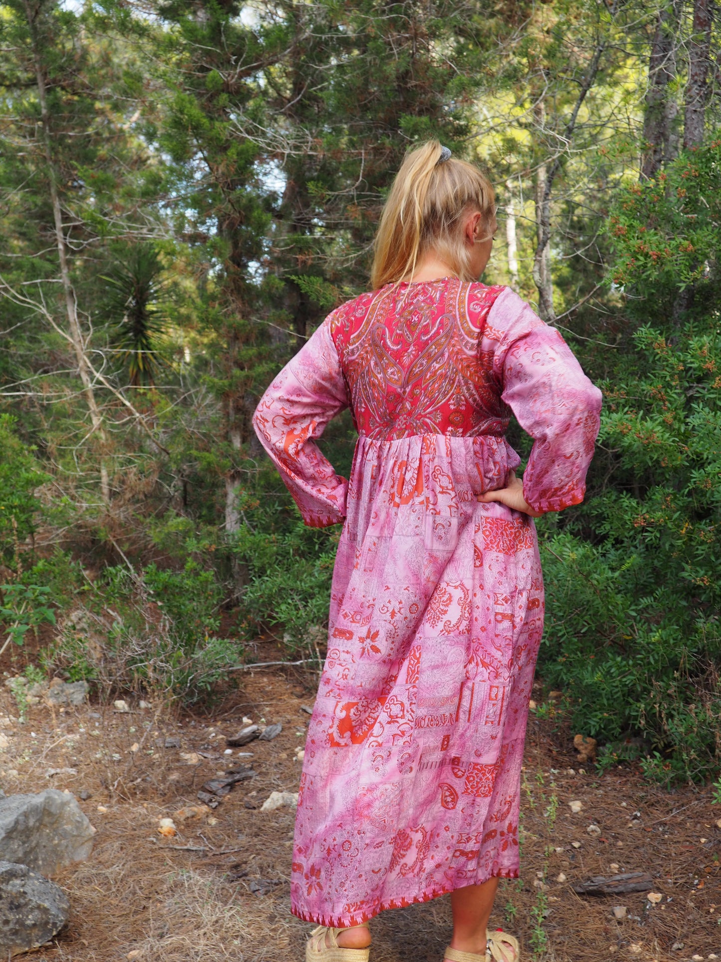 Vintage Indian sari dress up-cycled by Vagabond Ibiza