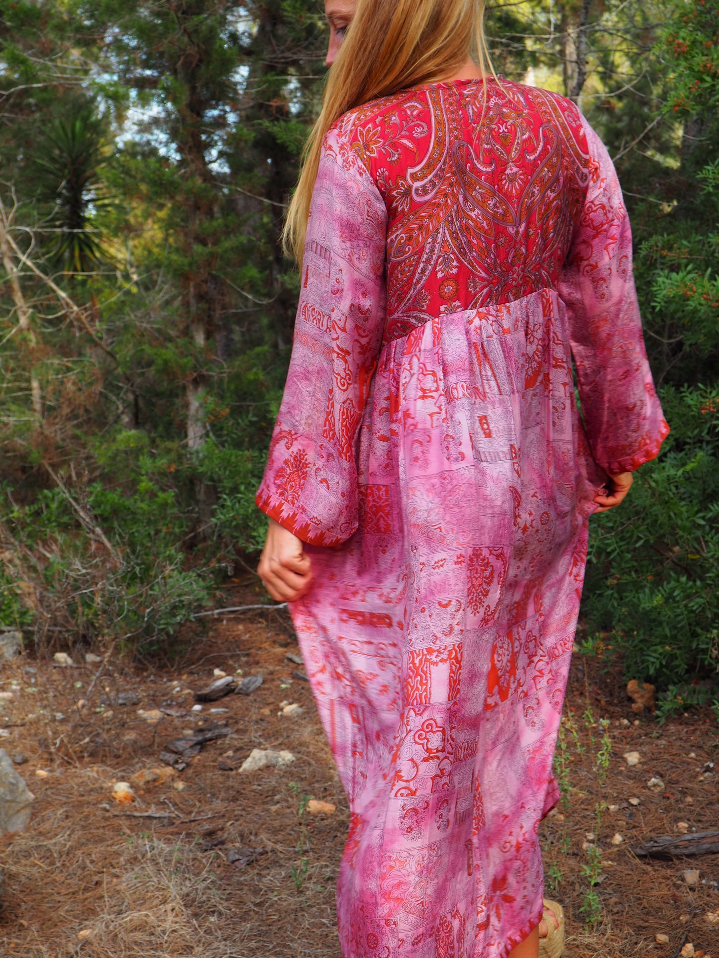 Vintage Indian sari dress up-cycled by Vagabond Ibiza