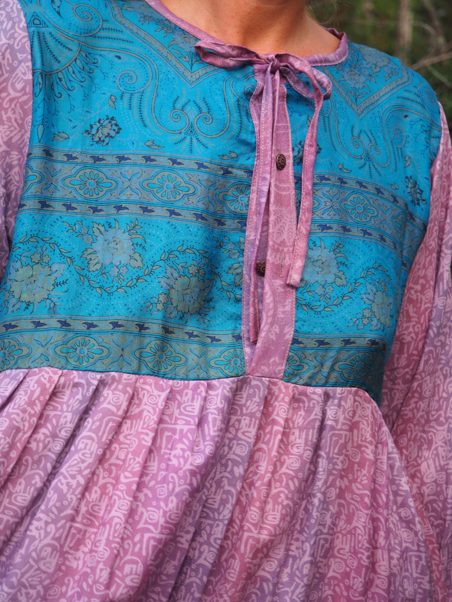 Vintage Indian sari dress up-cycled by Vagabond Ibiza