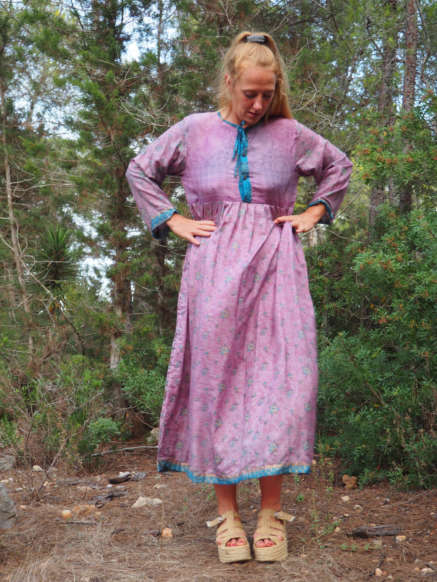 Vintage Indian sari dress up-cycled by Vagabond Ibiza