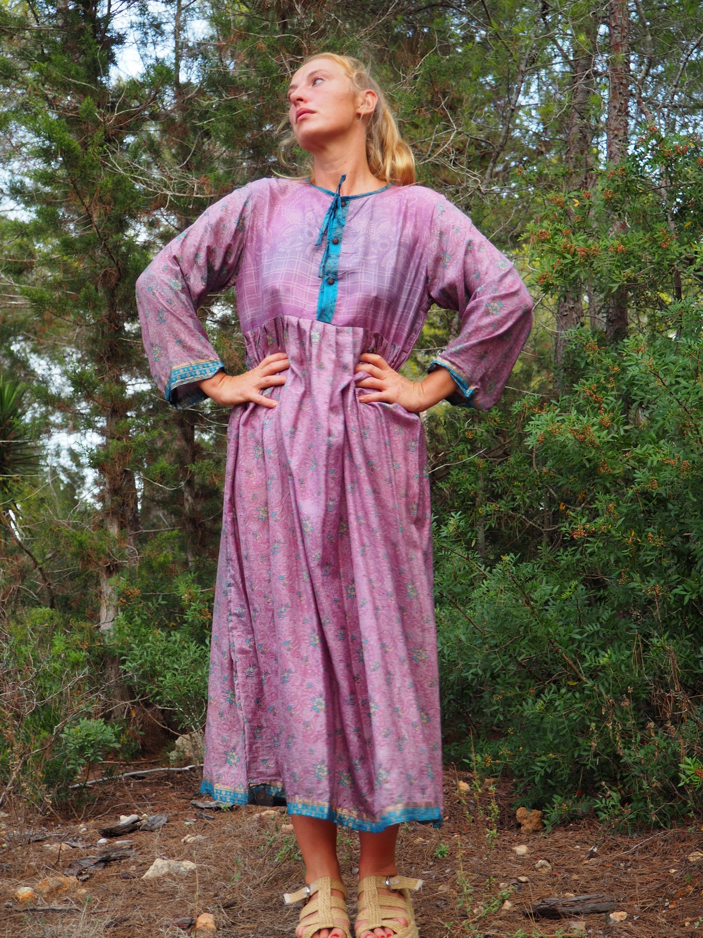 Vintage Indian sari dress up-cycled by Vagabond Ibiza