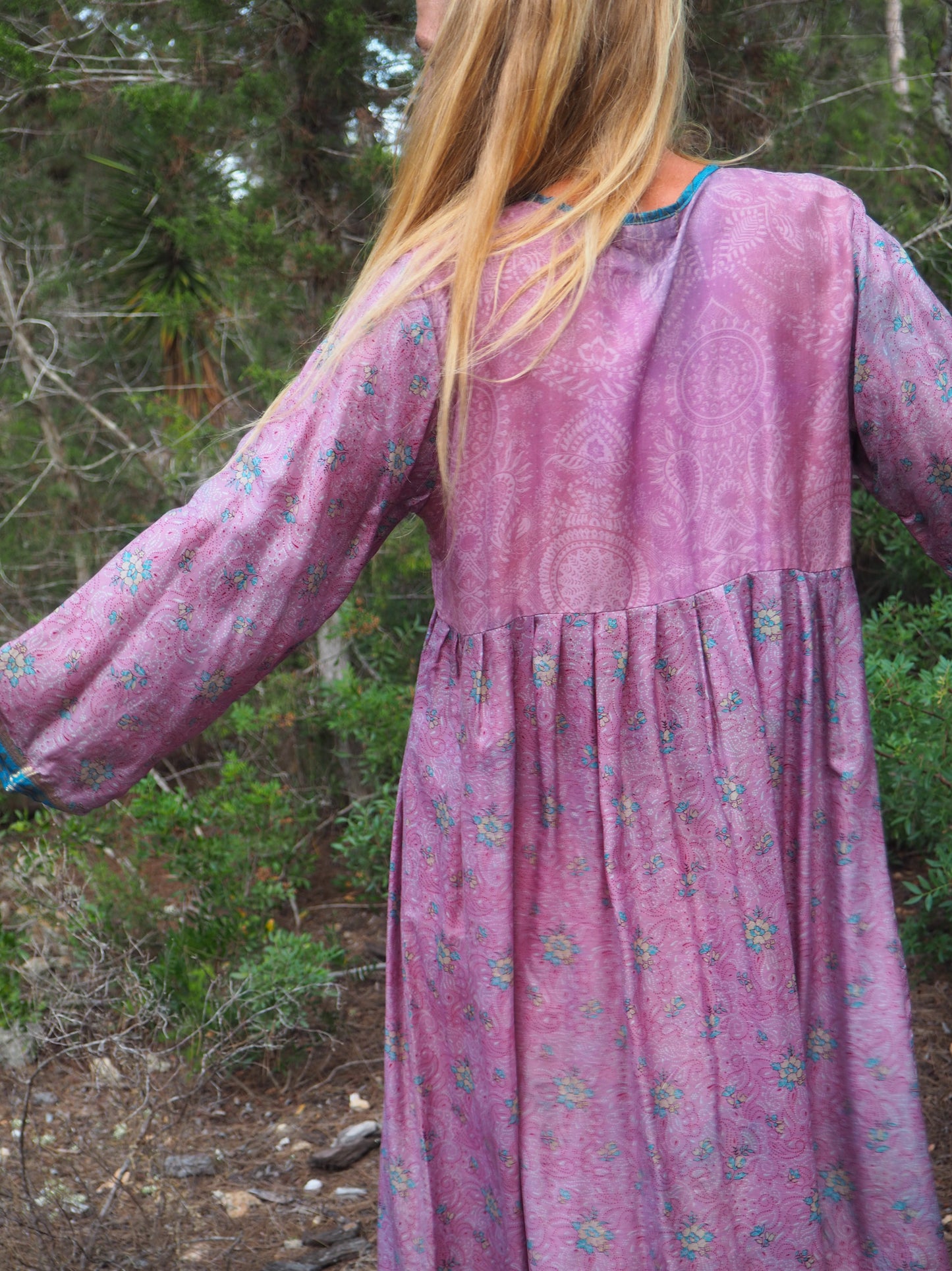 Vintage Indian sari dress up-cycled by Vagabond Ibiza