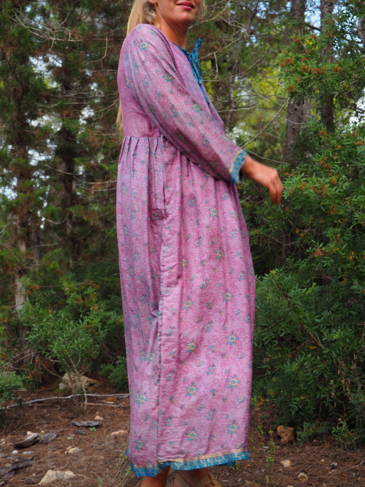 Vintage Indian sari dress up-cycled by Vagabond Ibiza