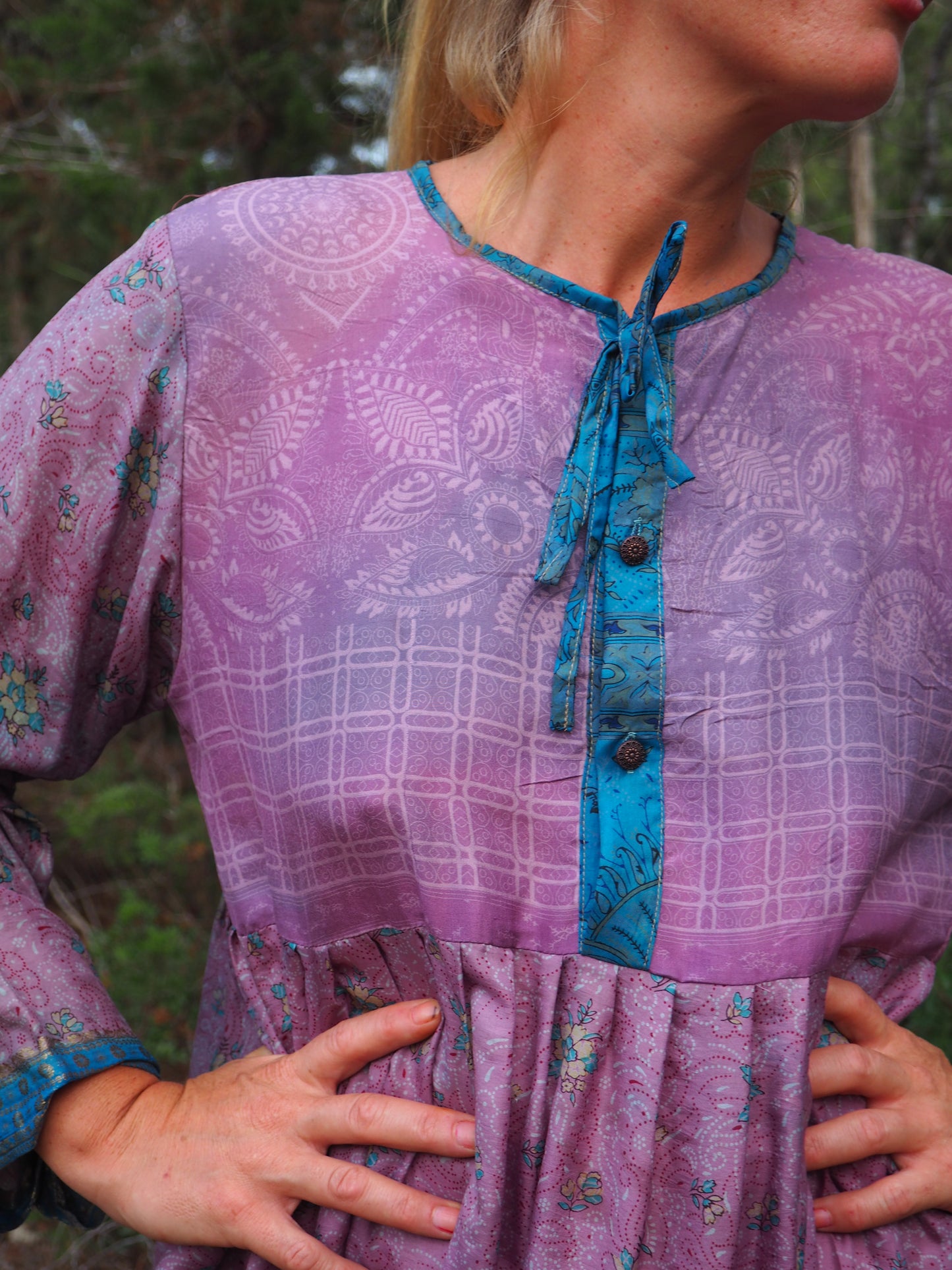 Vintage Indian sari dress up-cycled by Vagabond Ibiza