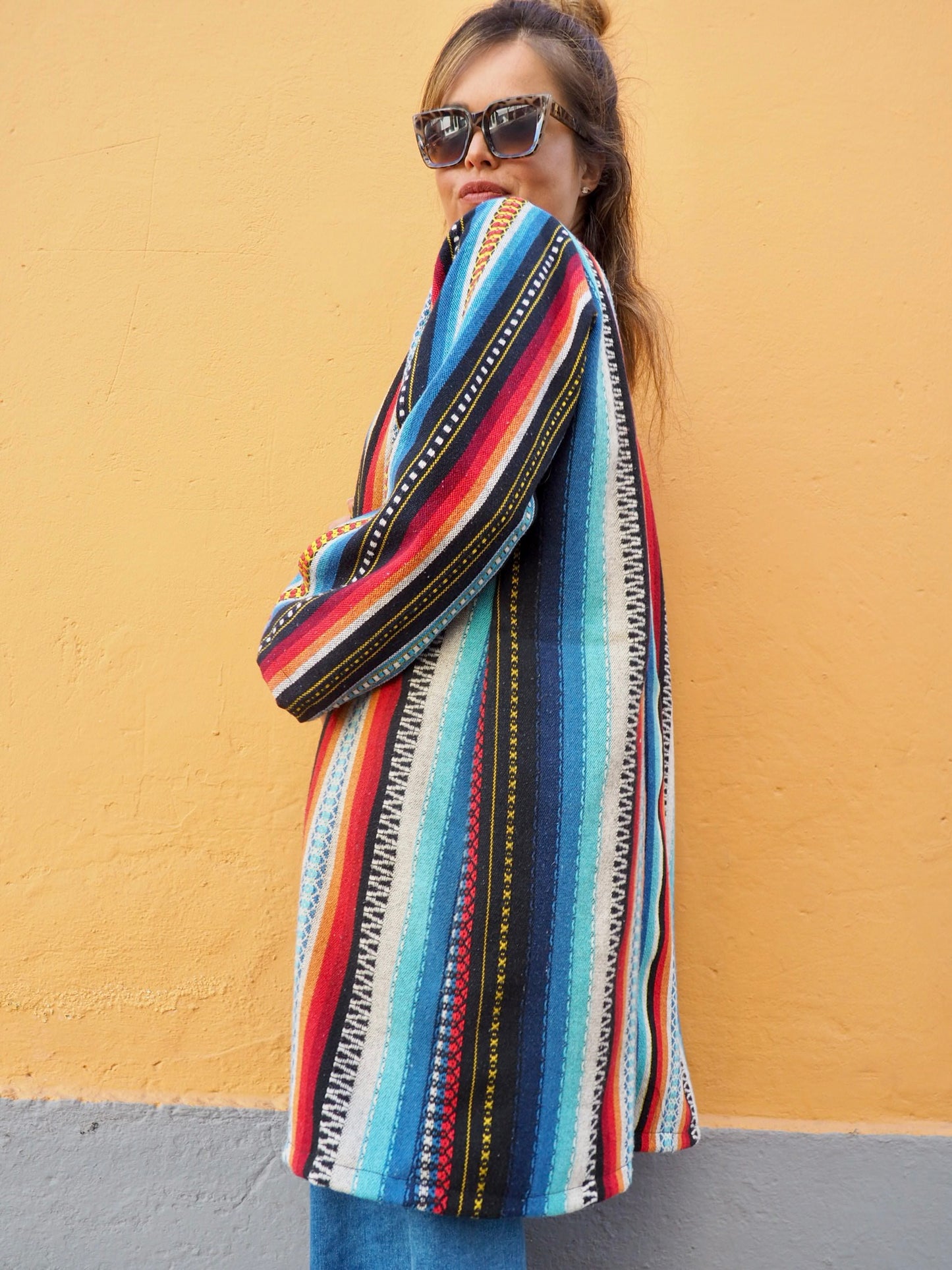 Vintage 1970’s Mexican woven textile jacket up-cycled by Vagabond Ibiza