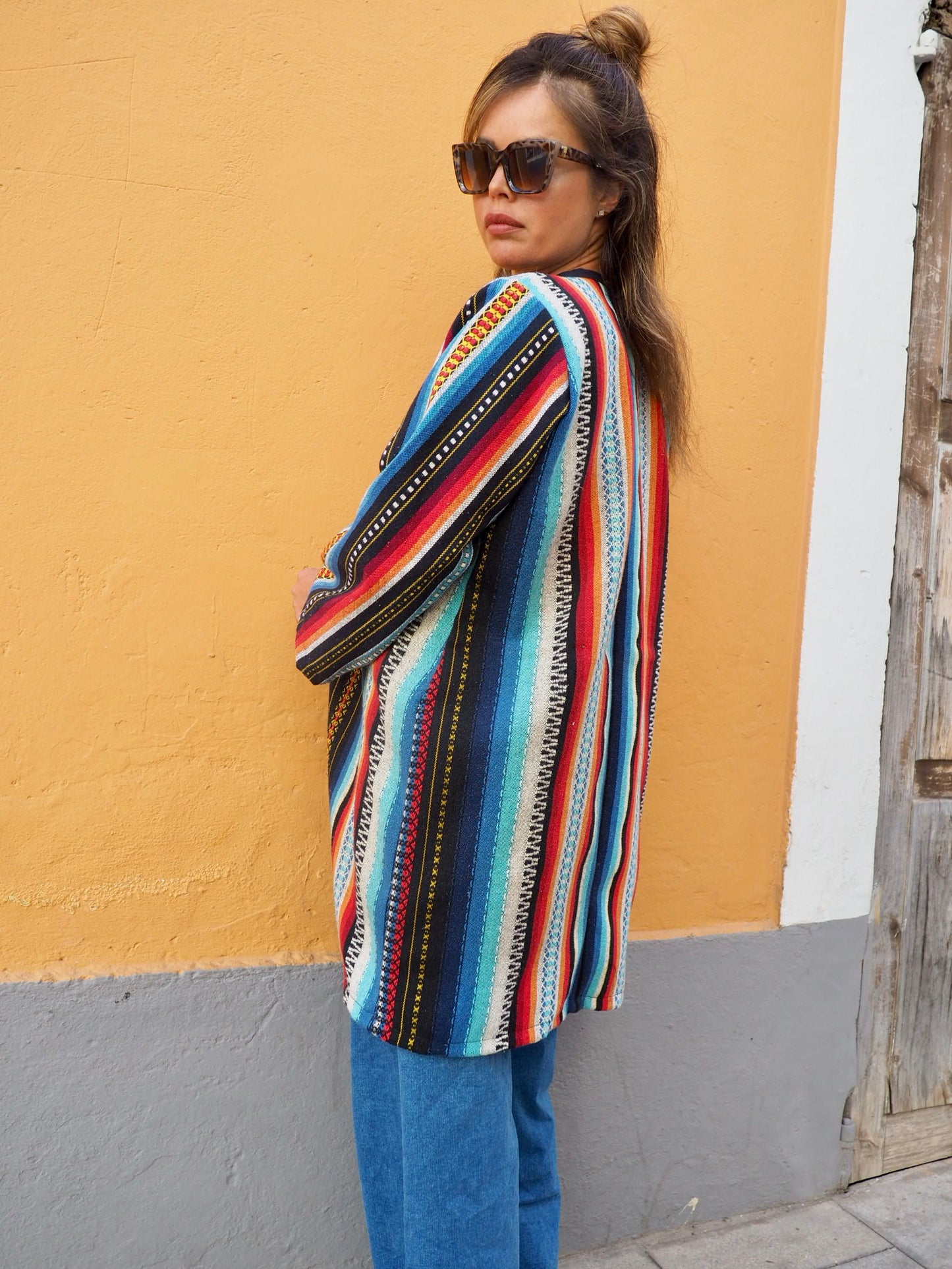 Vintage 1970’s Mexican woven textile jacket up-cycled by Vagabond Ibiza