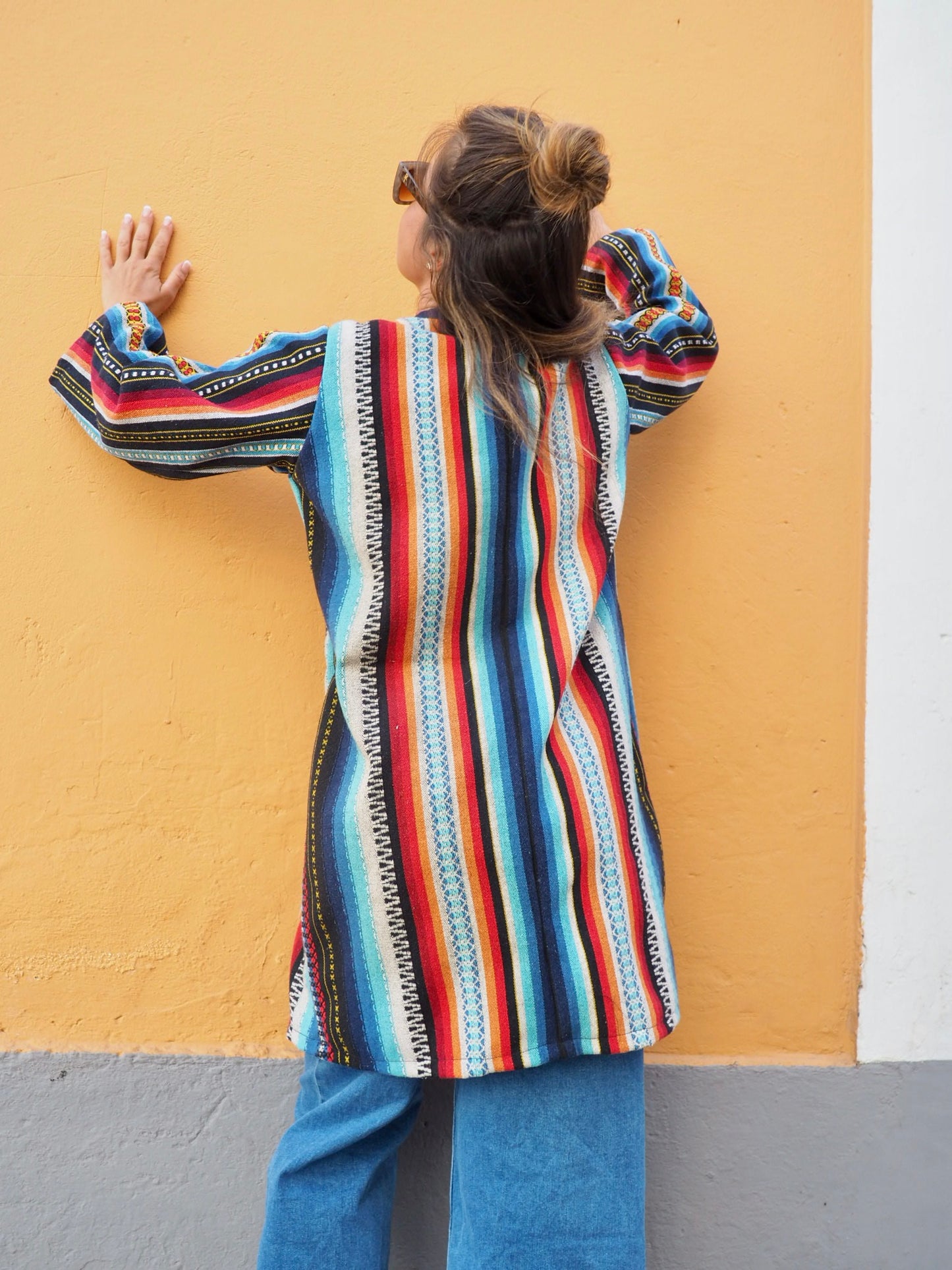 Vintage 1970’s Mexican woven textile jacket up-cycled by Vagabond Ibiza