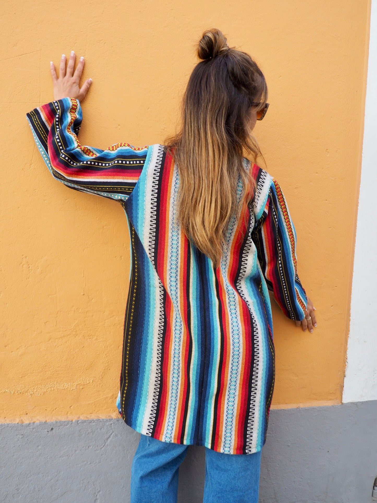 Vintage 1970’s Mexican woven textile jacket up-cycled by Vagabond Ibiza