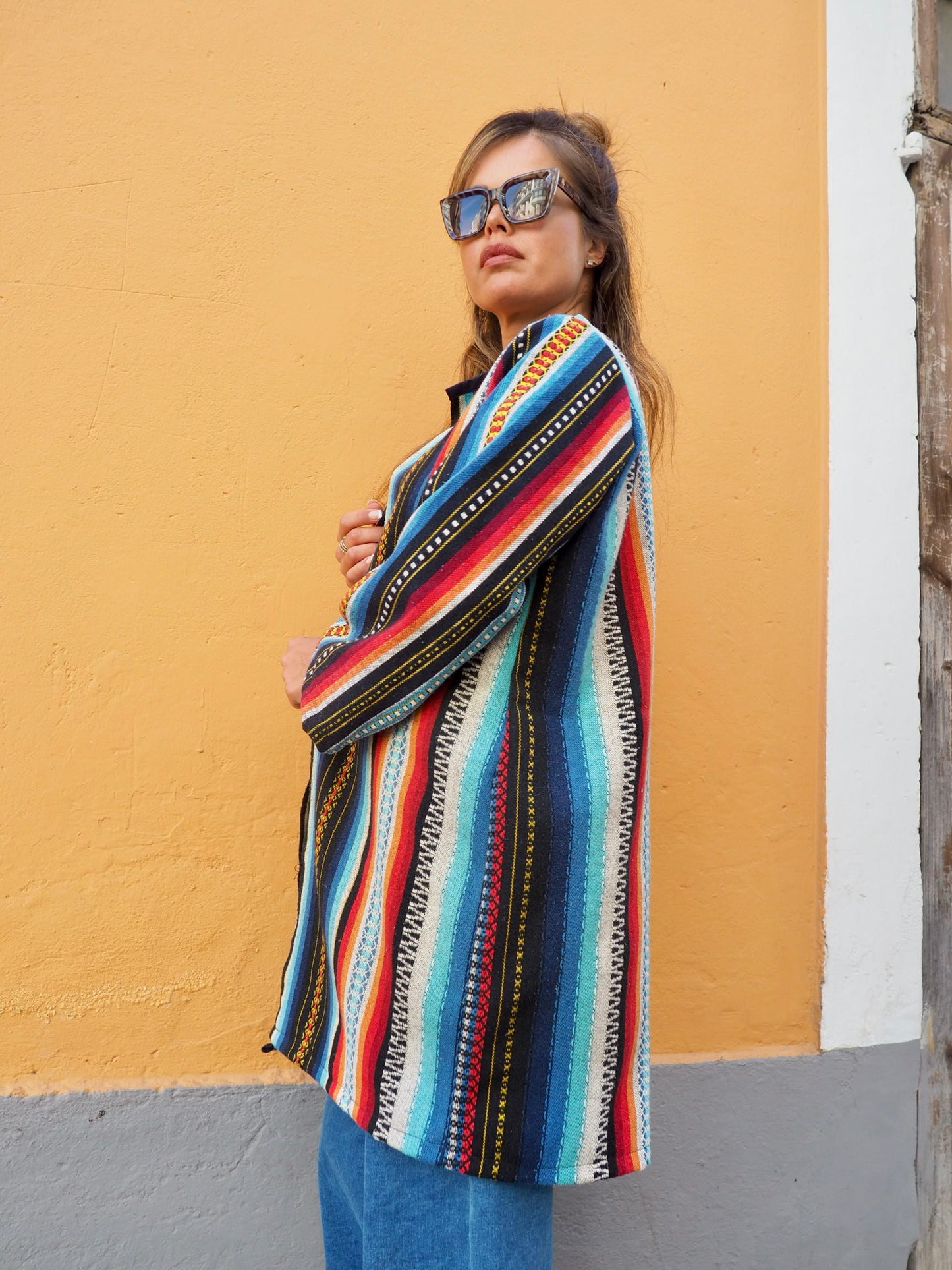 Vintage 1970’s Mexican woven textile jacket up-cycled by Vagabond Ibiza