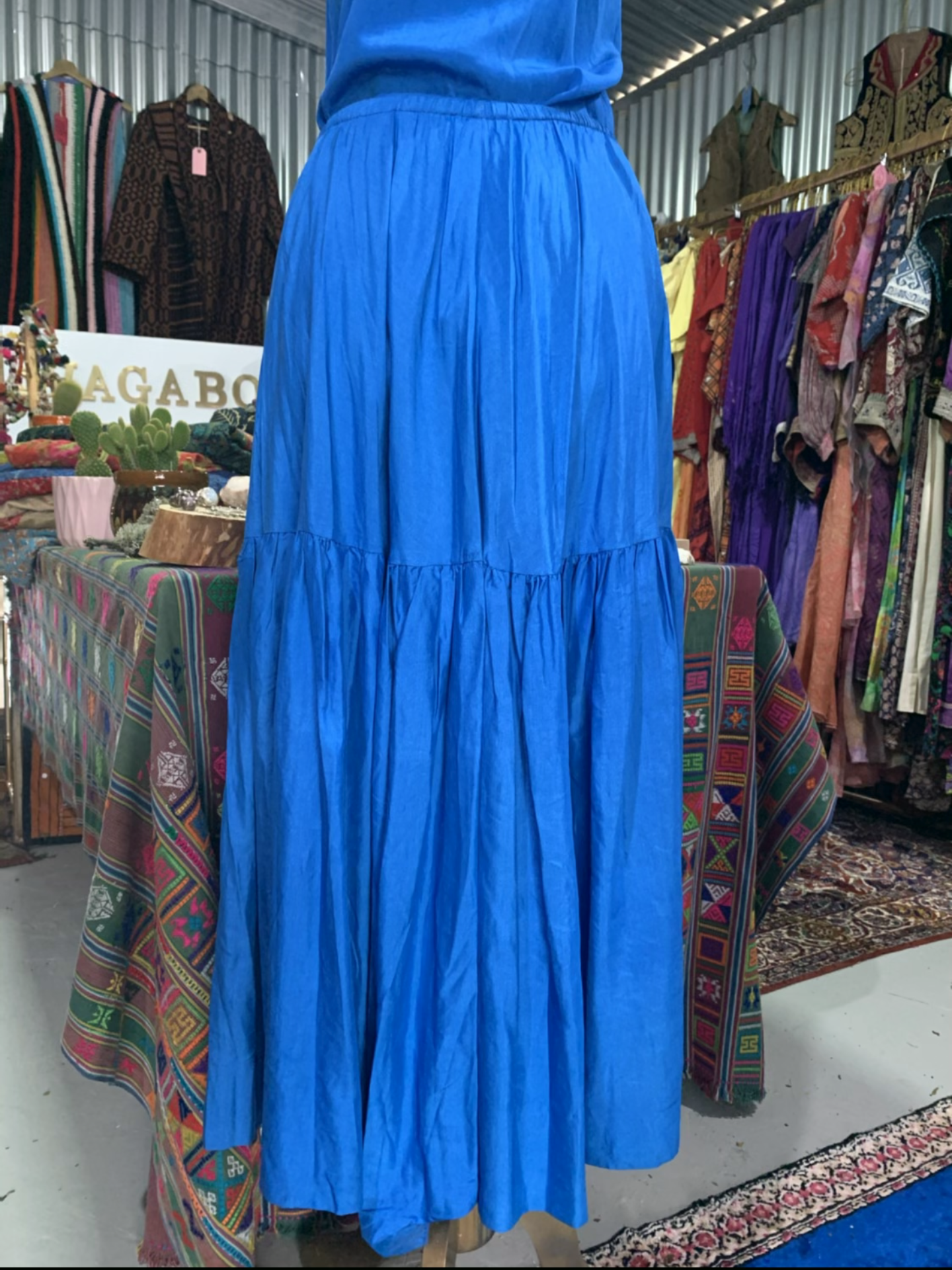 Amazing pleated 1970’s vintage pure silk long pleated skirt