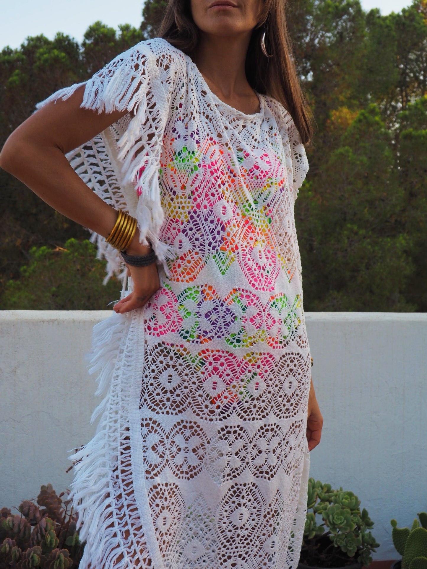 Vintage lace up-cycled dress by Vagabond Ibiza