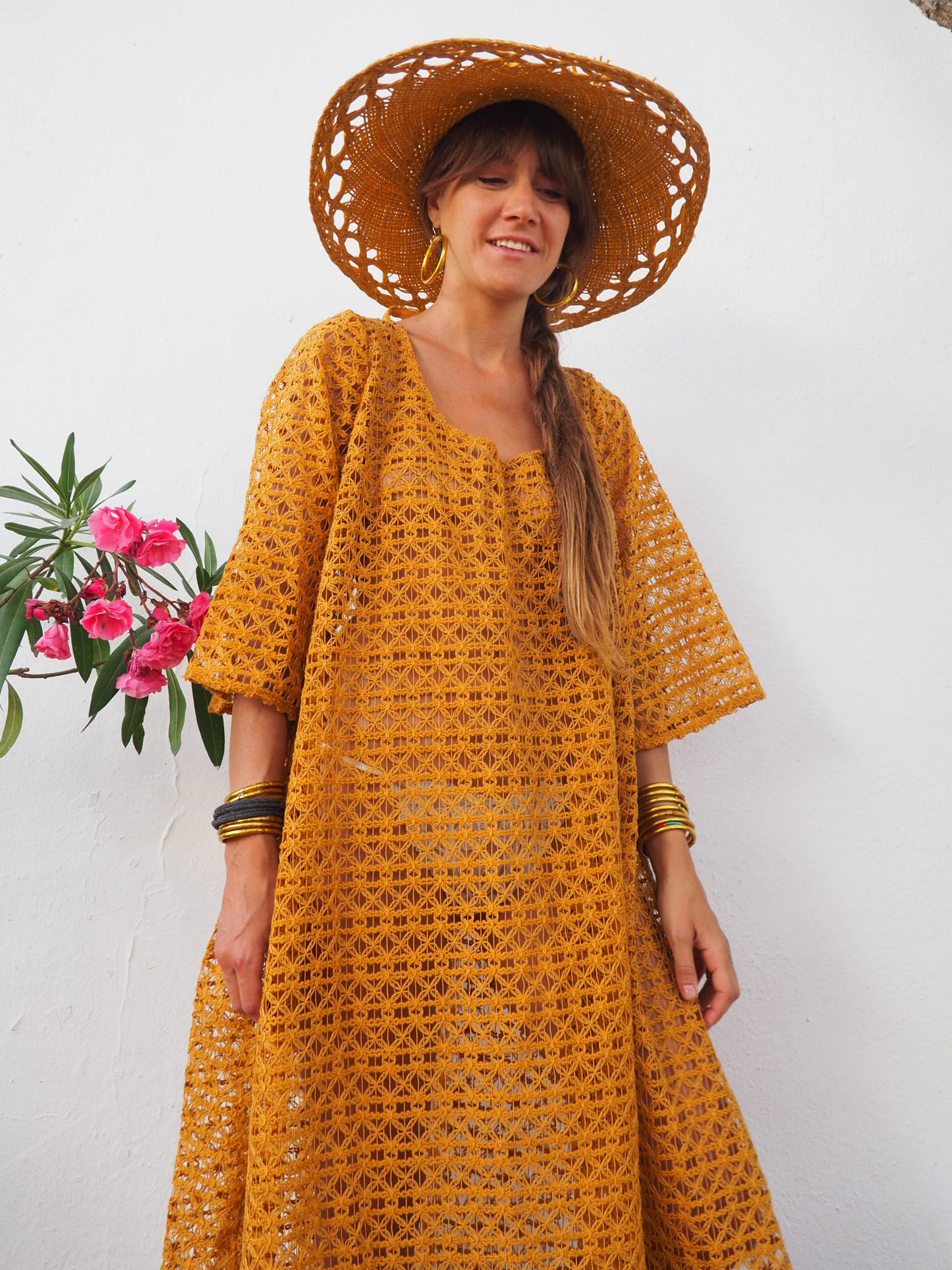 Vintage textiles up-cycled over side dress by Vagabond Ibiza