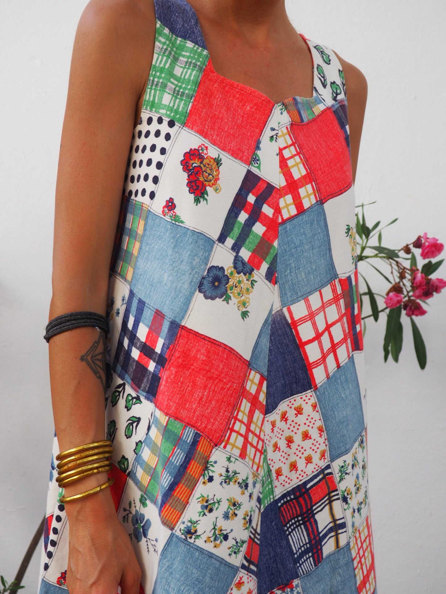 Vintage 1970’s patchwork cotton summer dress