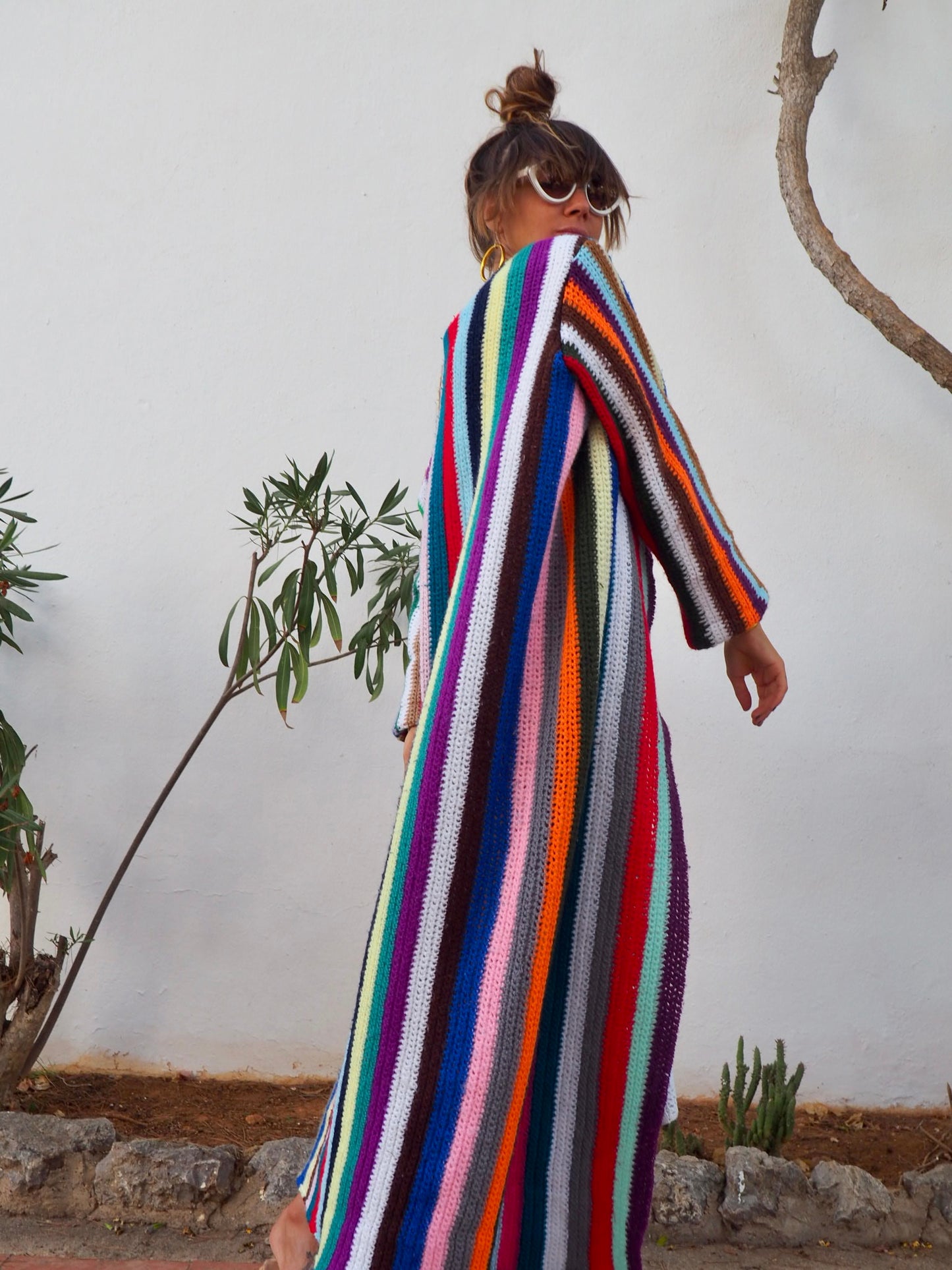 Wool striped rainbow jacket