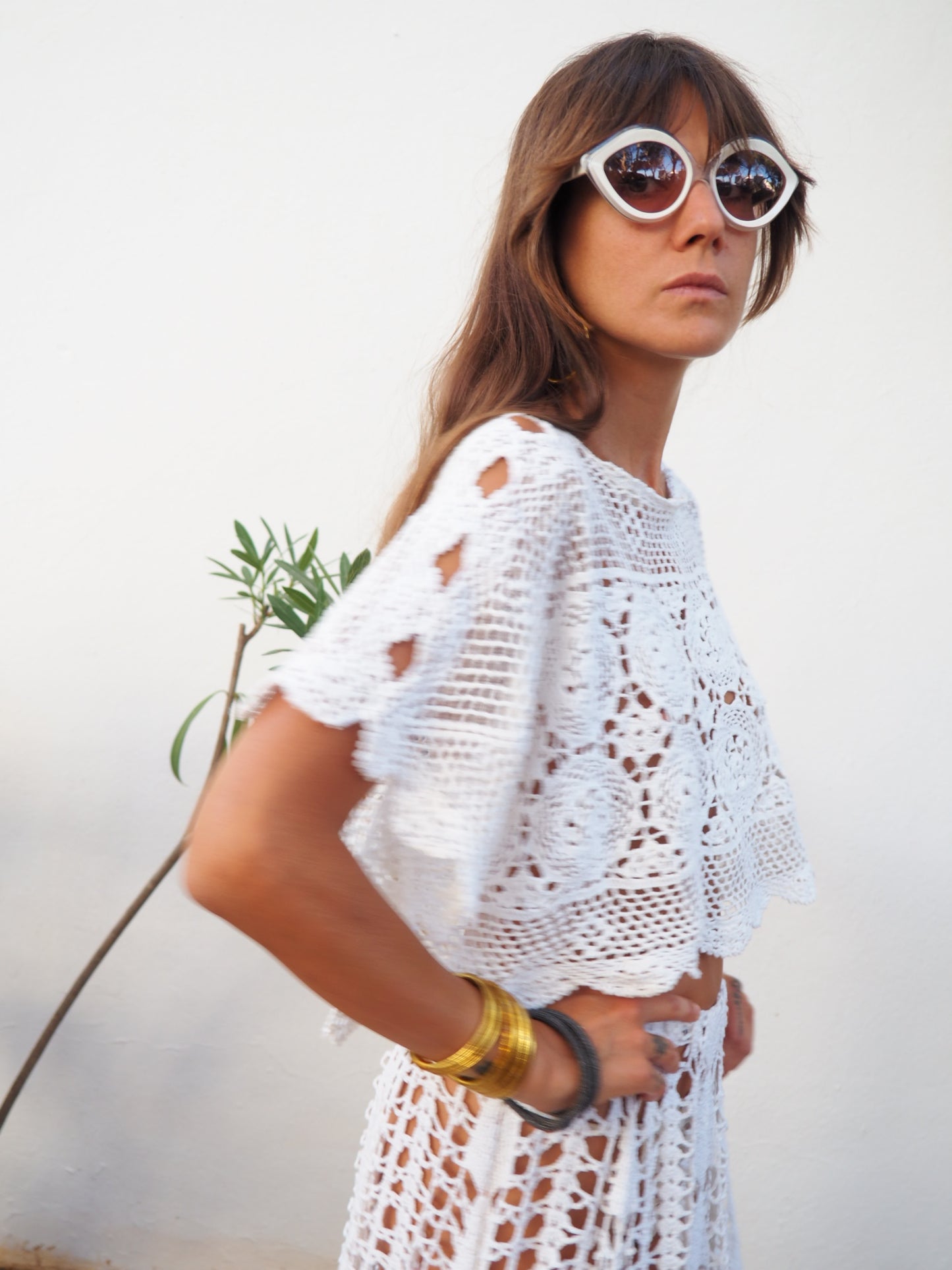 Amazing one off a kind white vintage crochet lace top up-cycled by Vagabond Ibiza