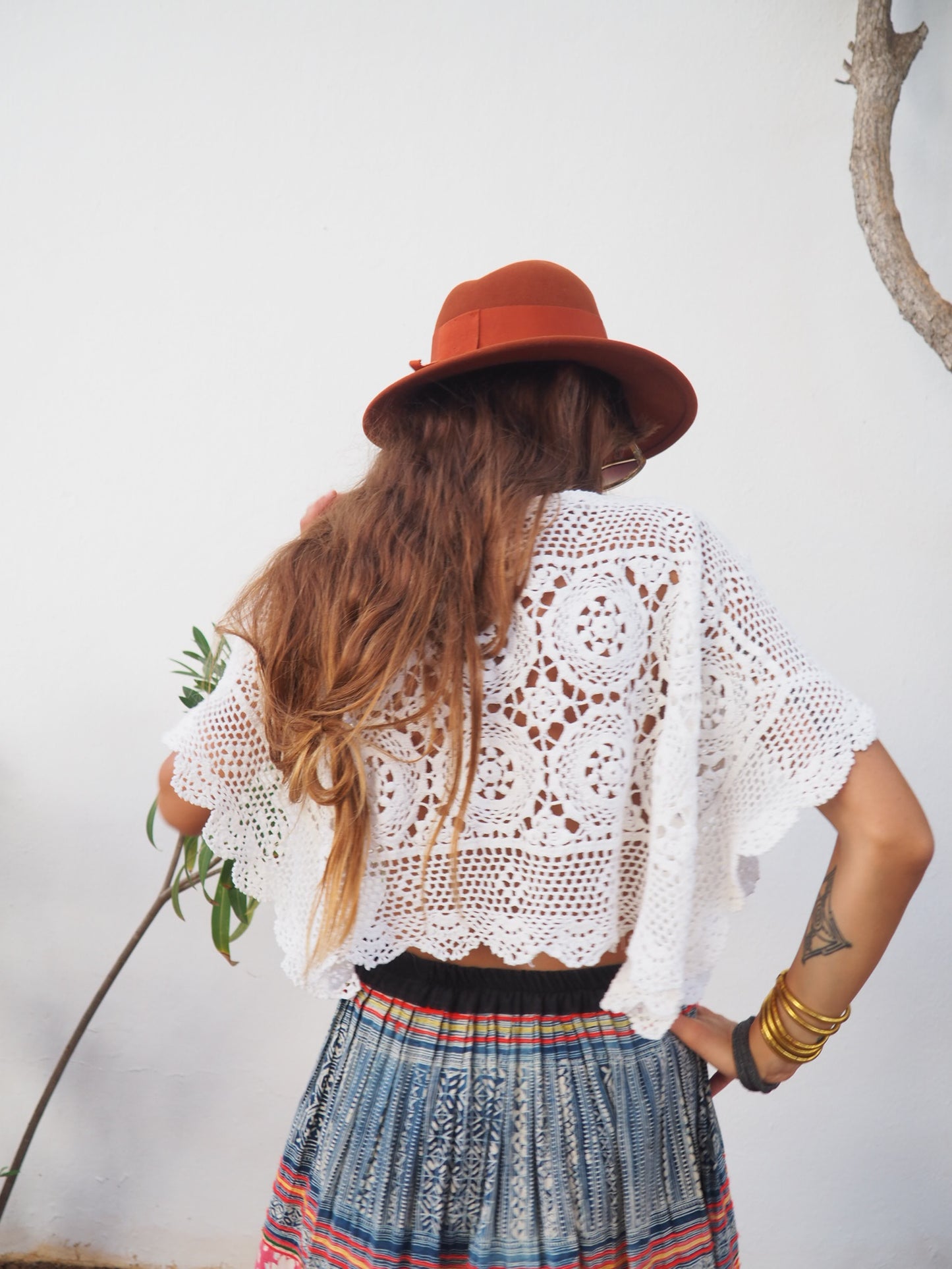 Amazing one off a kind white vintage crochet lace top up-cycled by Vagabond Ibiza