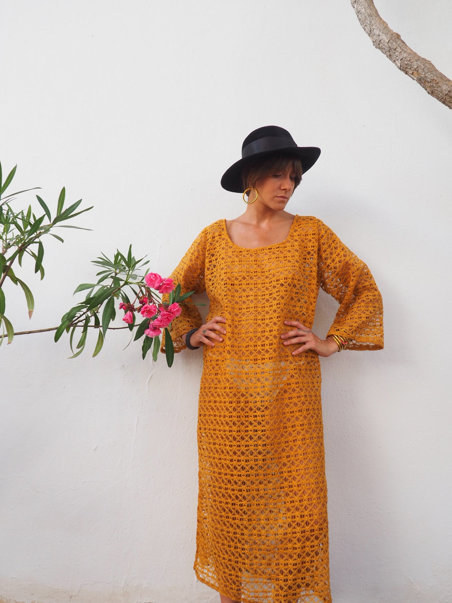 Vintage textiles dress up-cycled by Vagabond Ibiza