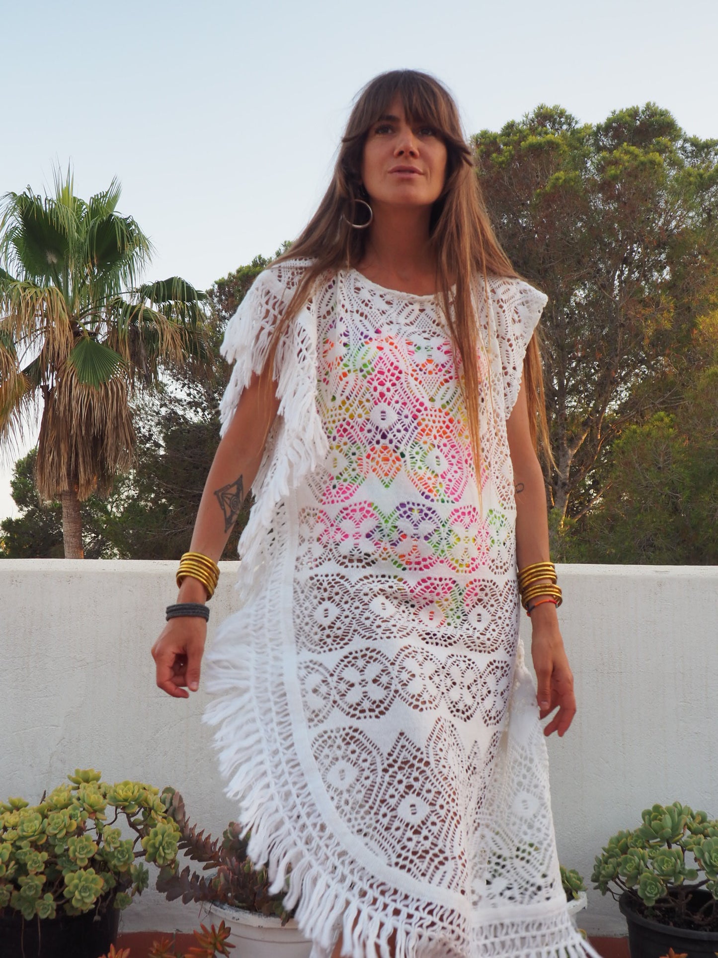 Vintage lace up-cycled dress by Vagabond Ibiza