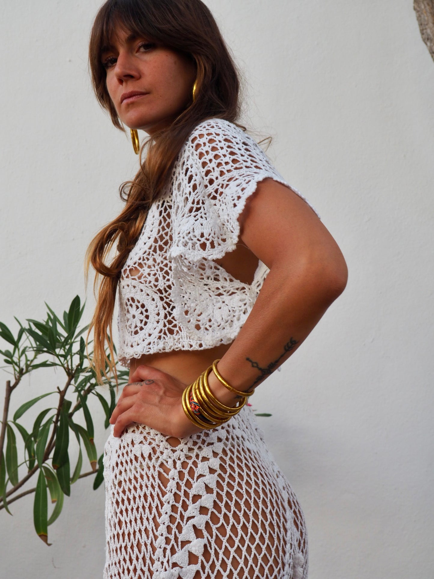 Amazing one off a kind white vintage crochet lace top up-cycled by Vagabond Ibiza