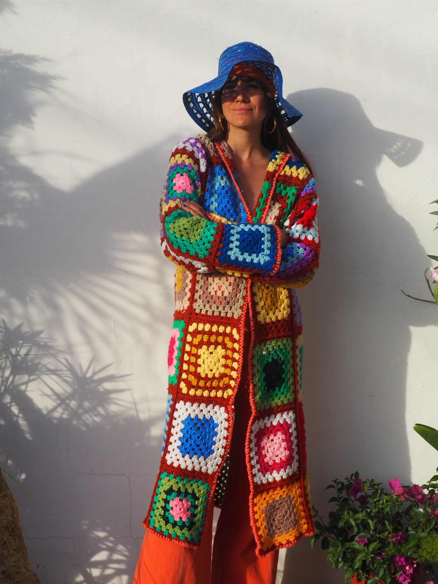 Vintage 1970's rainbow granny square hand made crochet jacket up-cycle –  Vagabond Ibiza