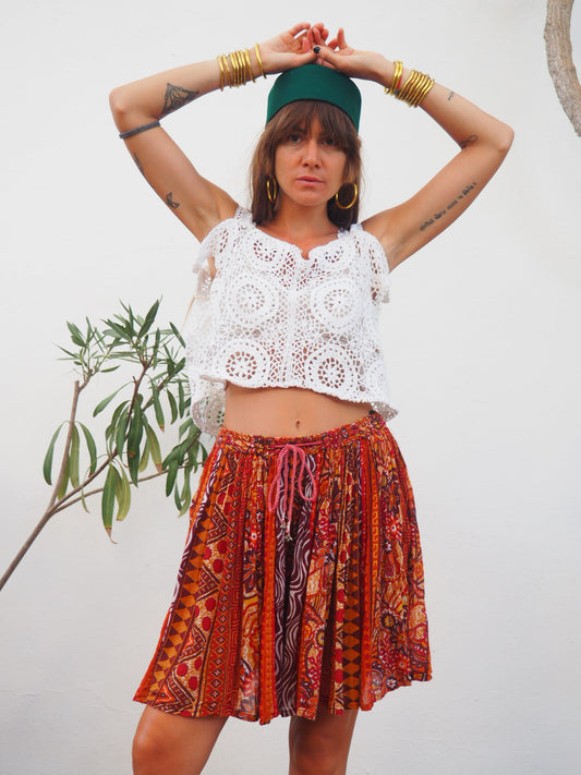 Amazing one off a kind white vintage crochet lace top up-cycled by Vagabond Ibiza