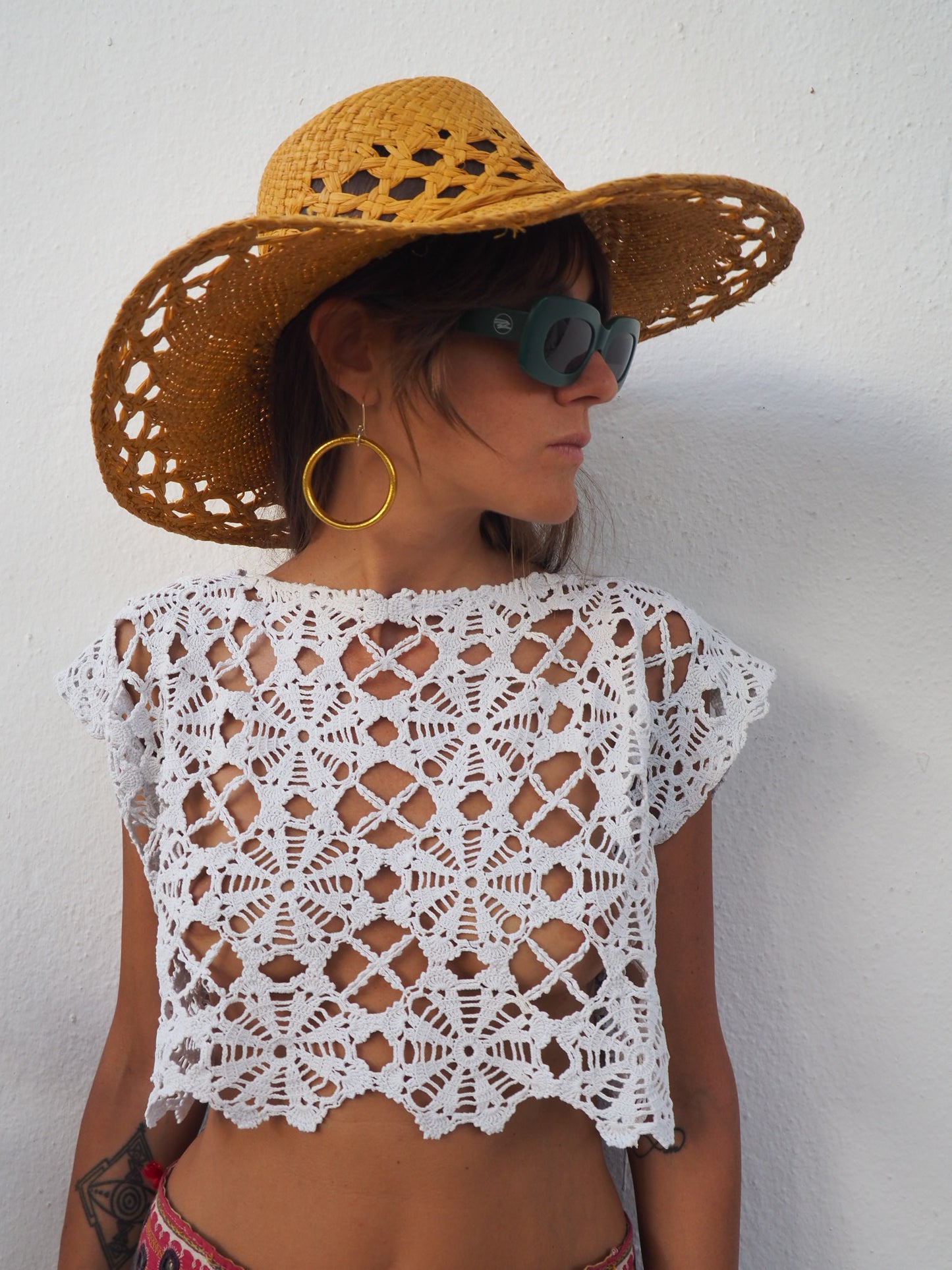 Amazing one off a kind white vintage crochet lace top up-cycled by Vagabond Ibiza