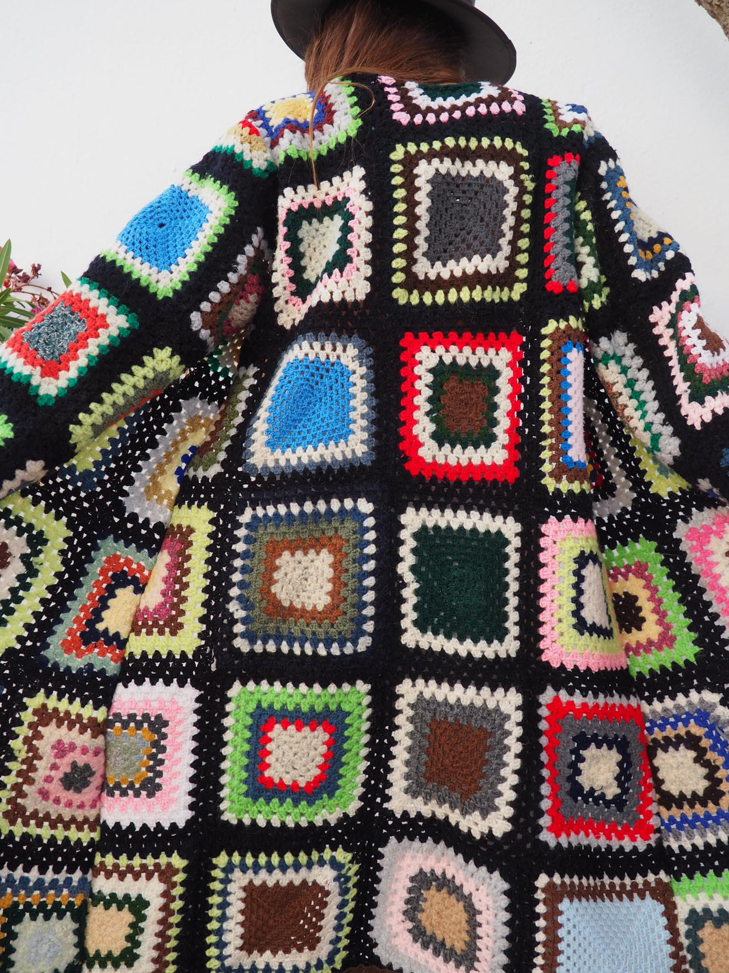 Vintage 1970’s granny square crochet jacket up-cycled by Vagabond Ibiza