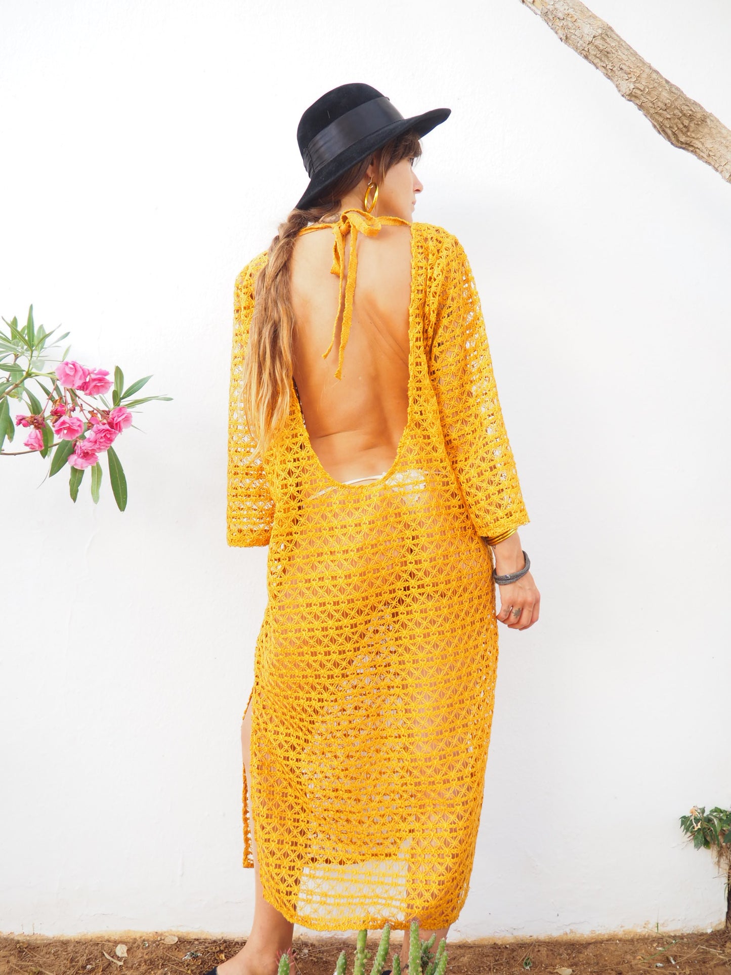 Vintage textiles dress up-cycled by Vagabond Ibiza