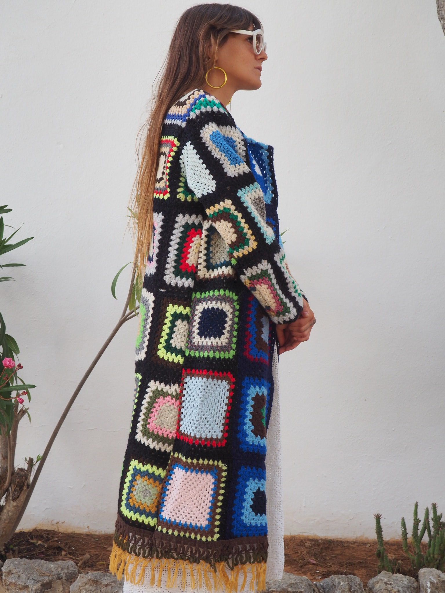 Vintage 1970's Granny Square Crochet Up-cycled Jacket – Vagabond Ibiza