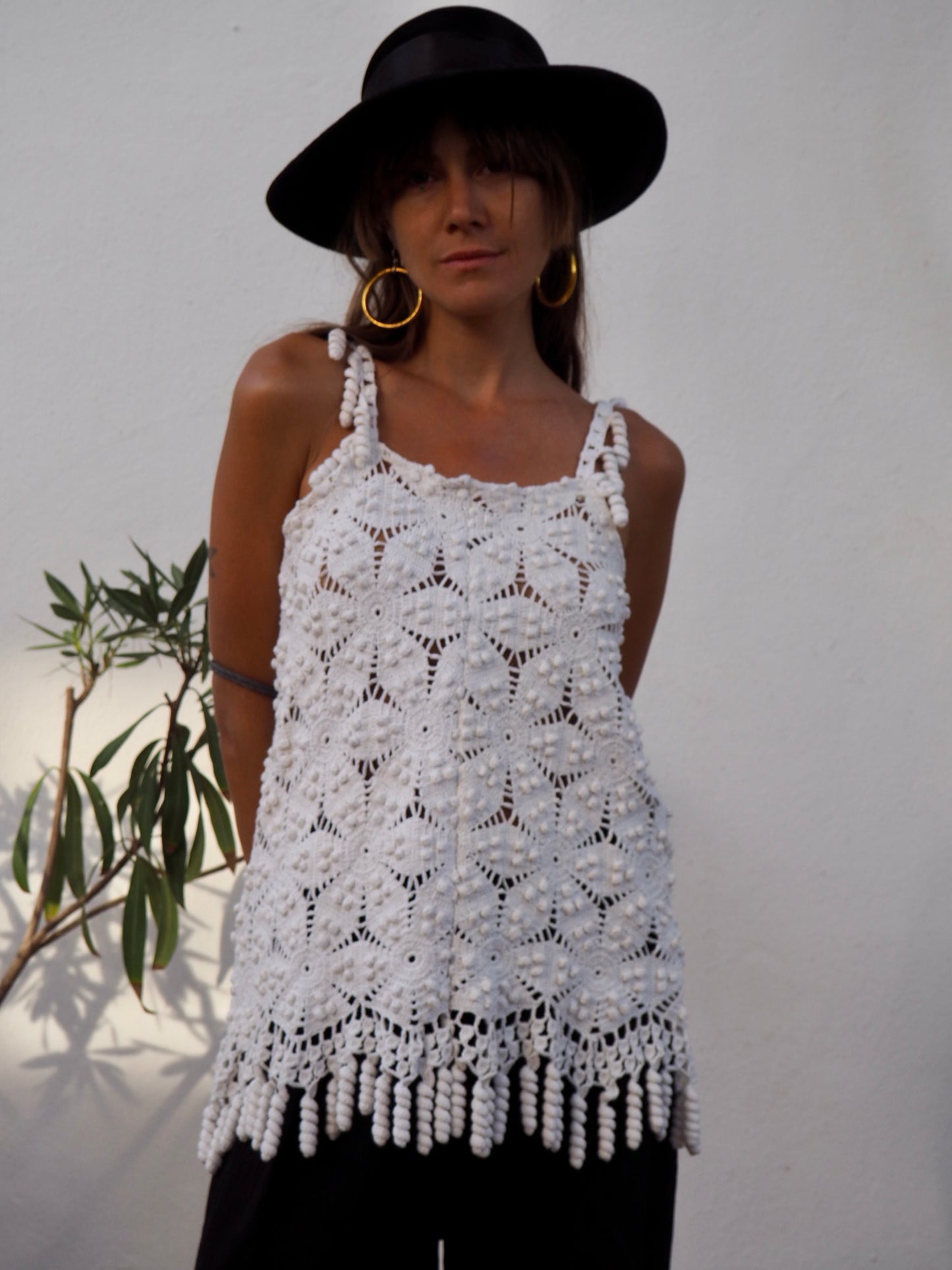 Amazing one off a kind white vintage crochet lace top up-cycled by Vagabond Ibiza