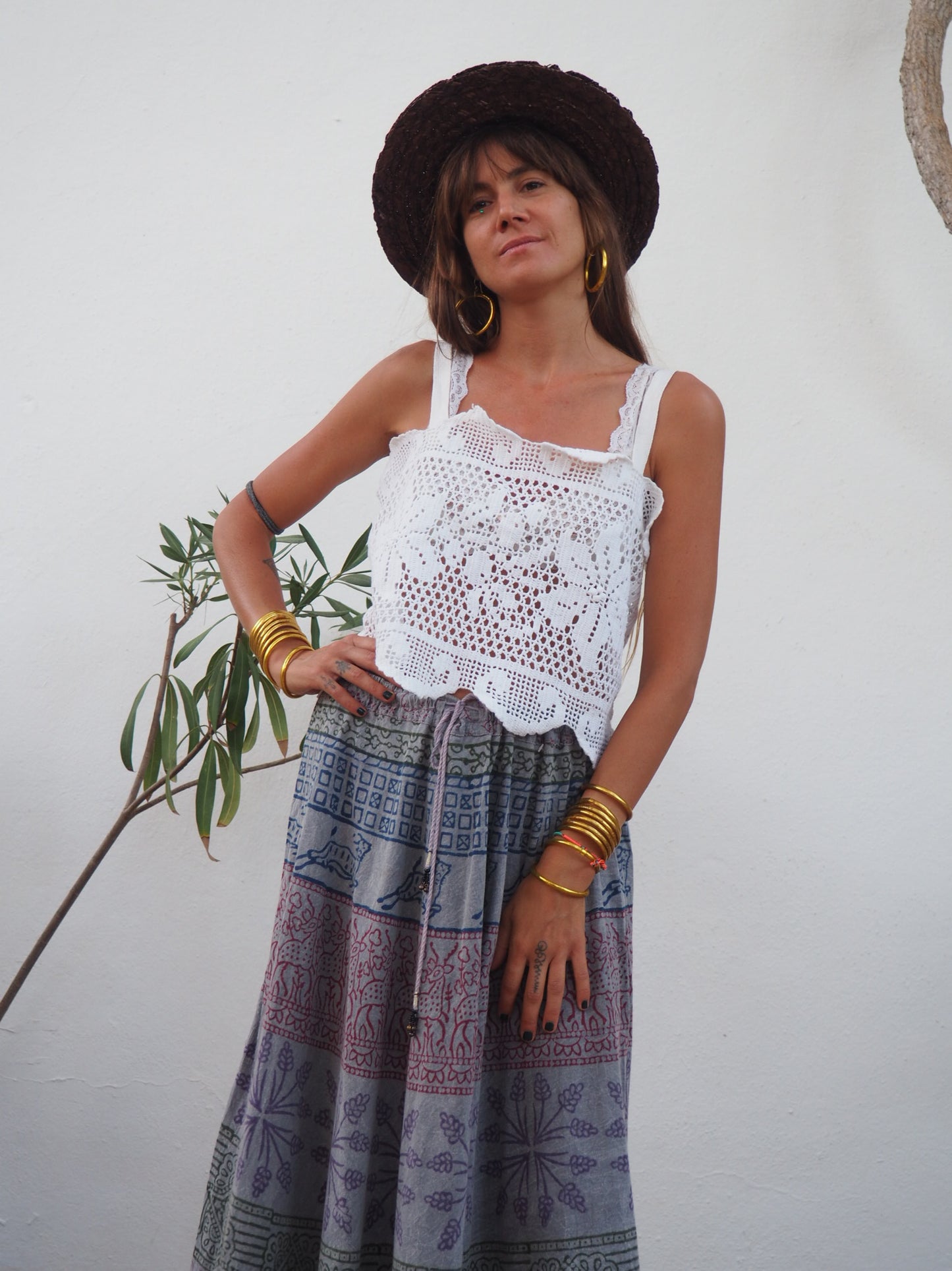 Amazing one off a kind white vintage crochet lace top up-cycled by Vagabond Ibiza