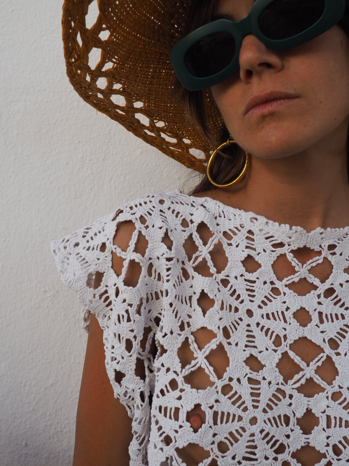 Amazing one off a kind white vintage crochet lace top up-cycled by Vagabond Ibiza