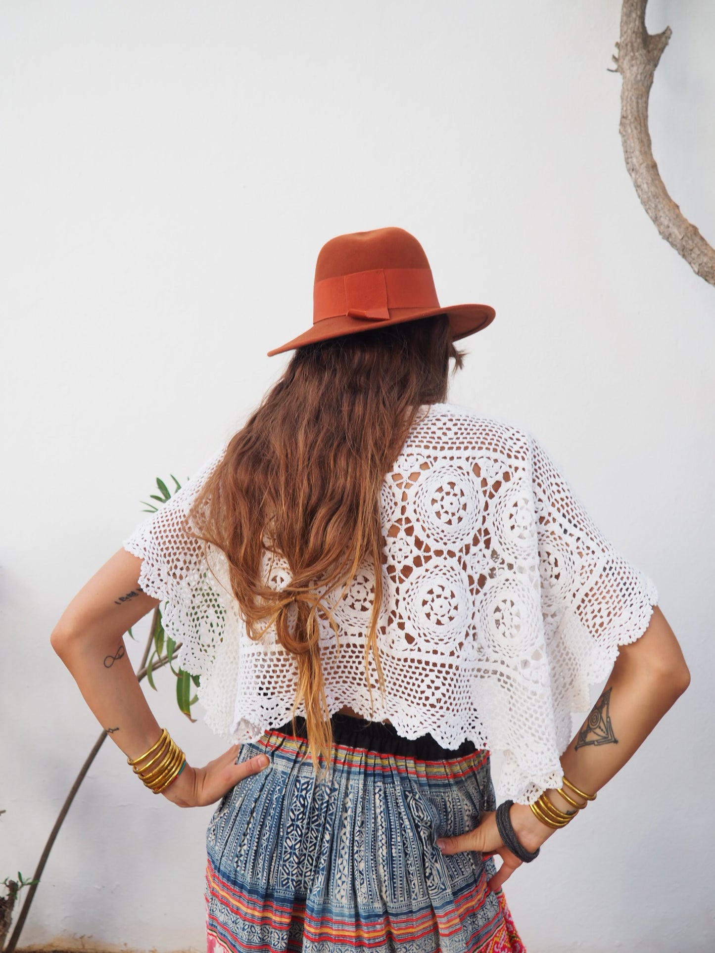 Amazing one off a kind white vintage crochet lace top up-cycled by Vagabond Ibiza