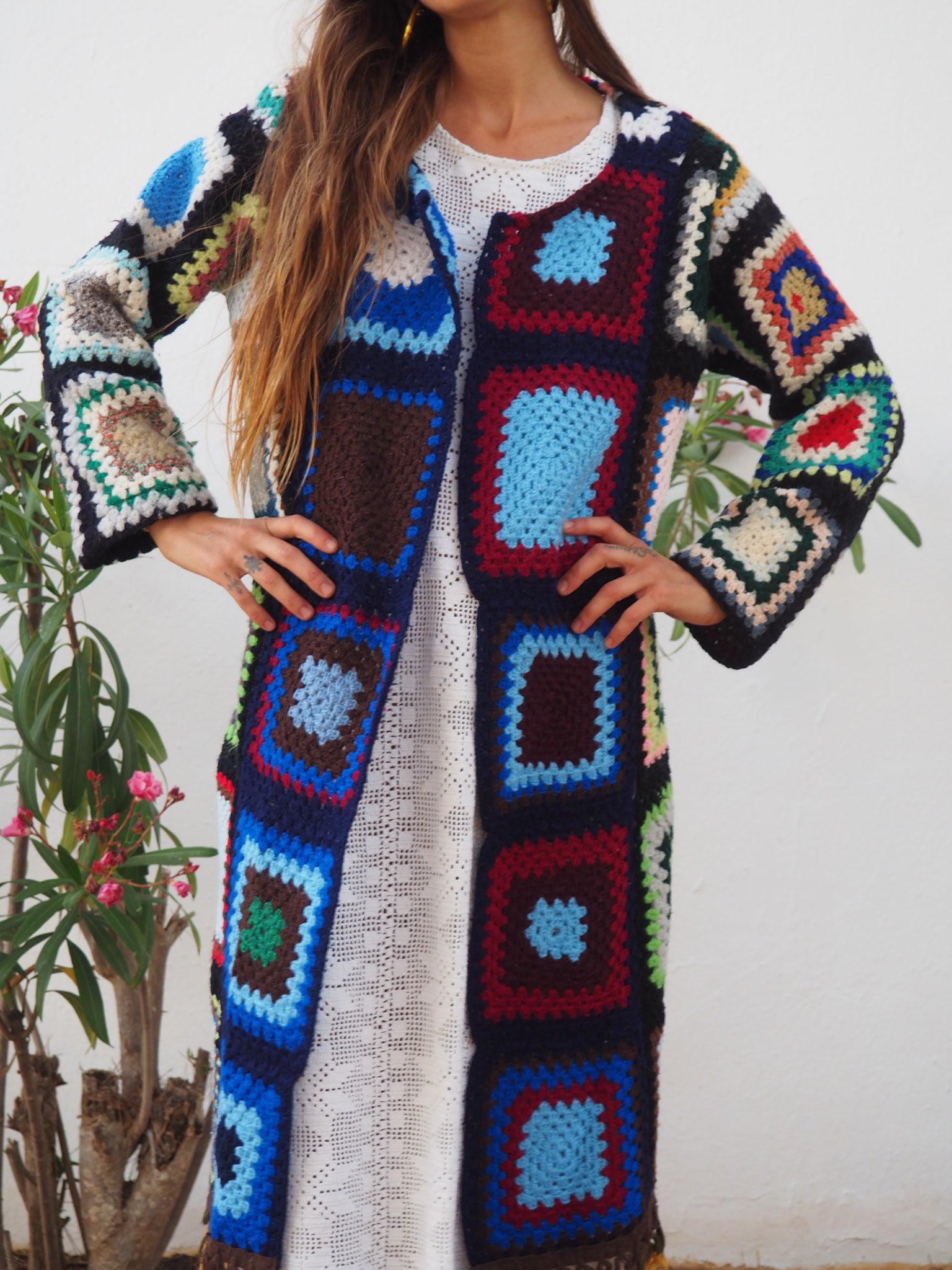 Vintage 1970's Granny Square Crochet Up-cycled Jacket – Vagabond Ibiza