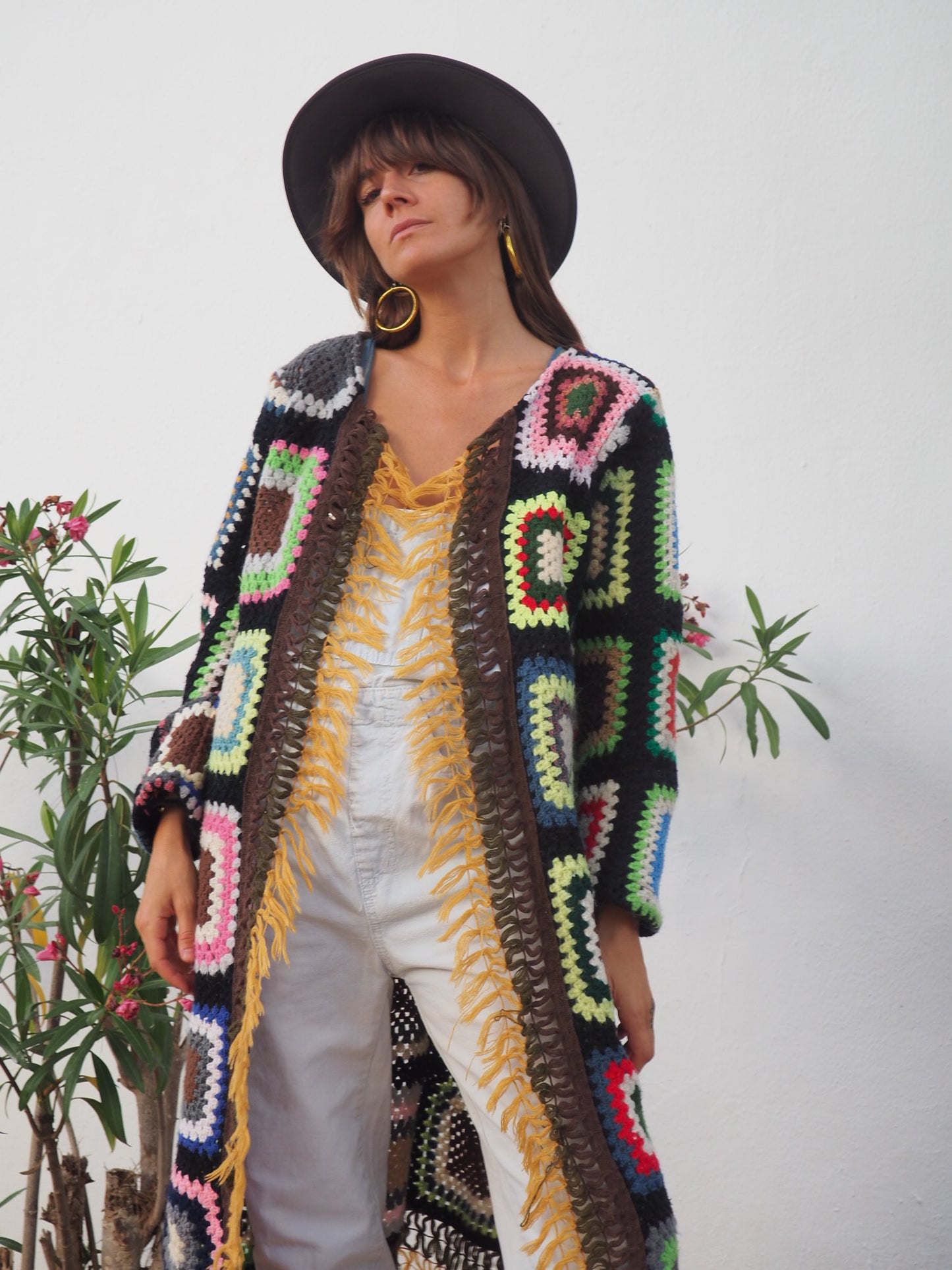 Vintage 1970’s granny square crochet jacket up-cycled by Vagabond Ibiza