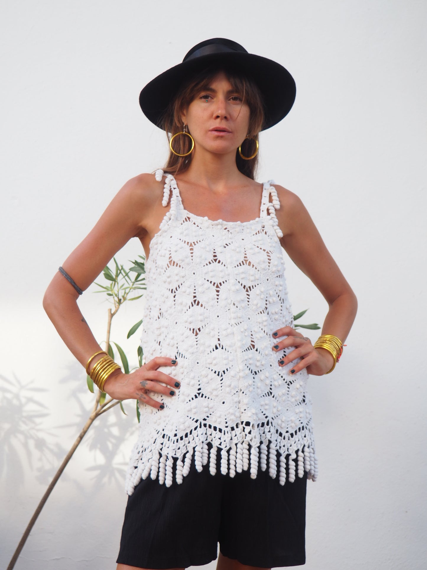 Amazing one off a kind white vintage crochet lace top up-cycled by Vagabond Ibiza