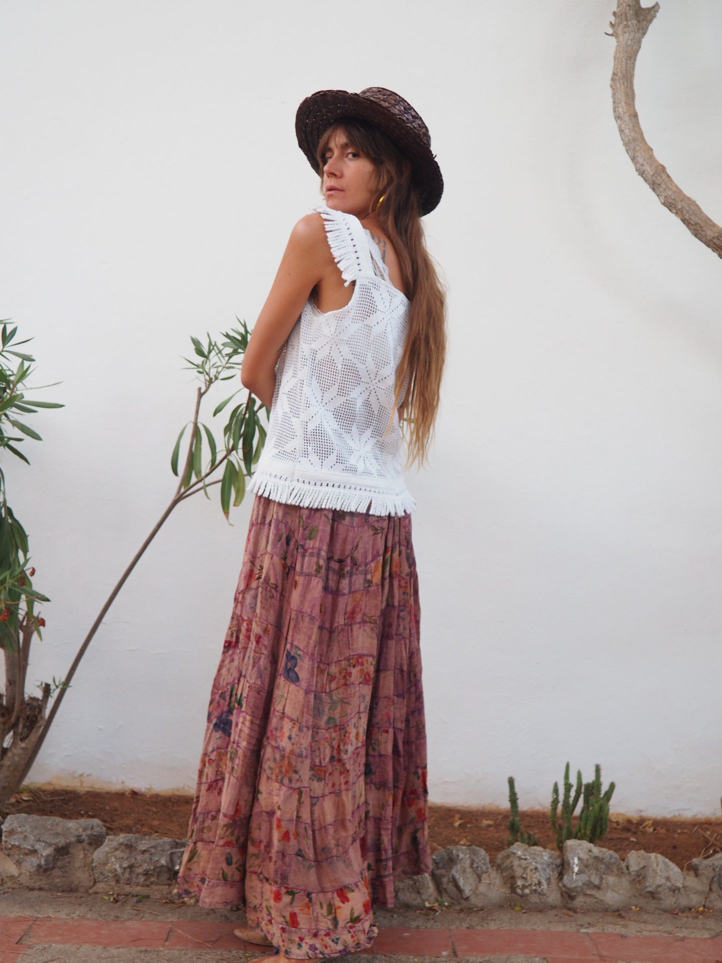 Amazing one off a kind white vintage crochet lace top up-cycled by Vagabond Ibiza