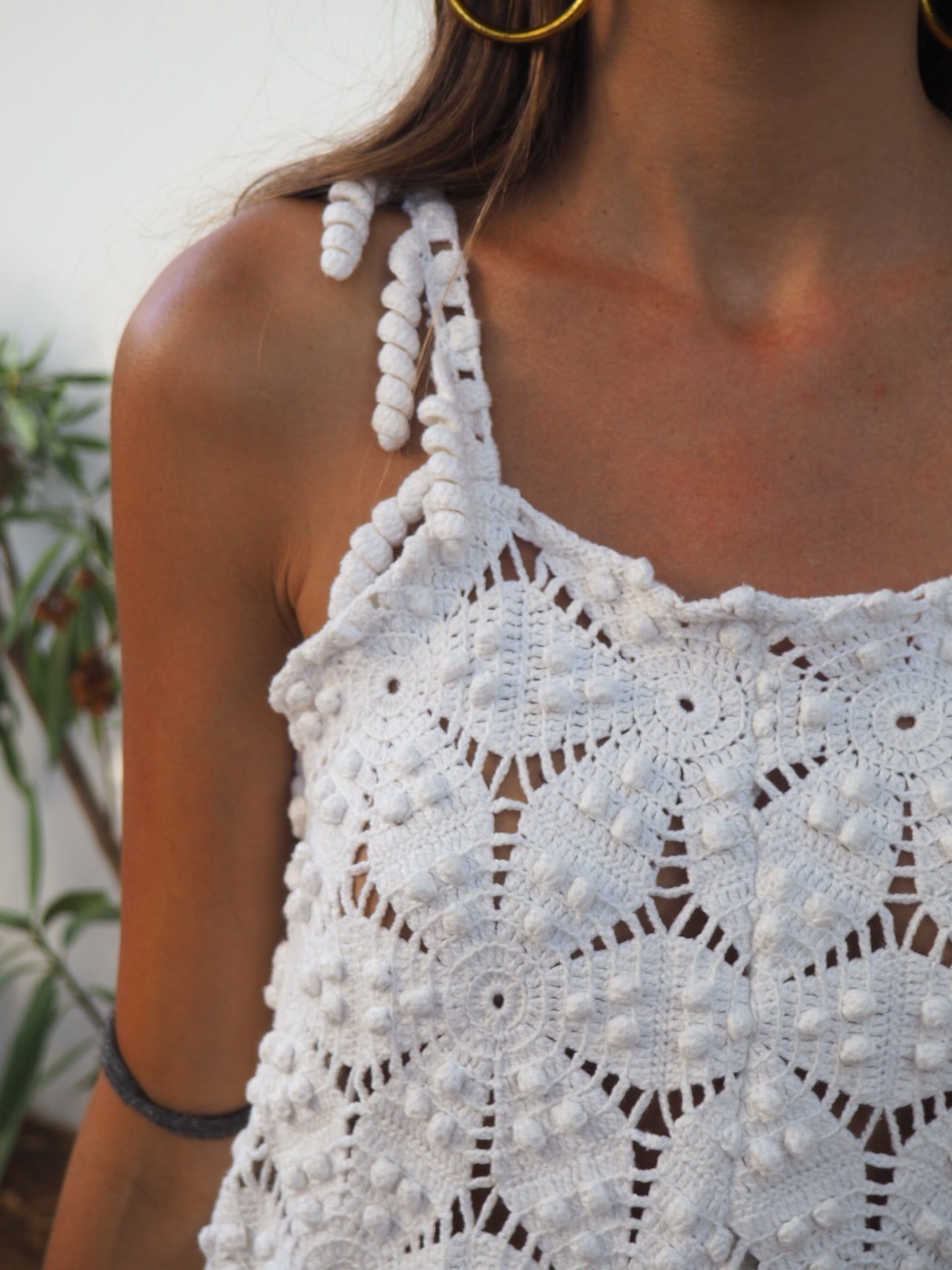 Amazing one off a kind white vintage crochet lace top up-cycled by Vagabond Ibiza