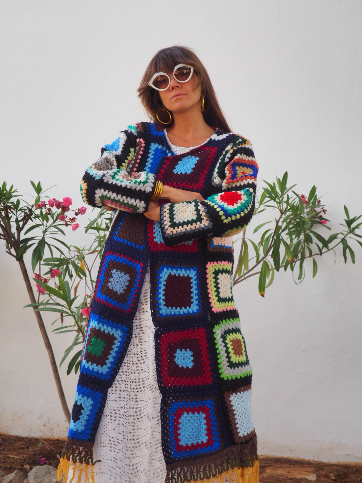 Vintage 1970's Granny Square Crochet Up-cycled Jacket – Vagabond Ibiza