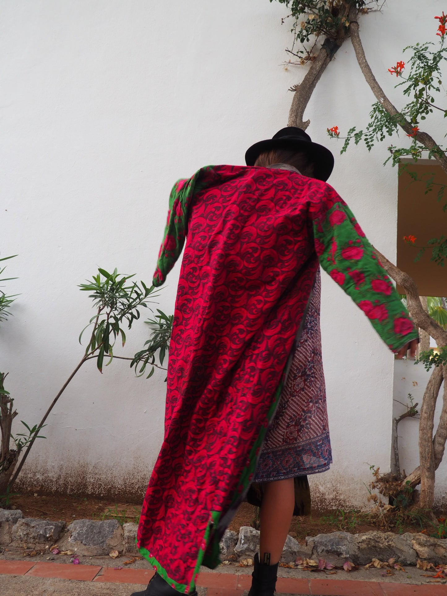 Amazing silk Uzbekistan hand woven Ikat ceremony jacket