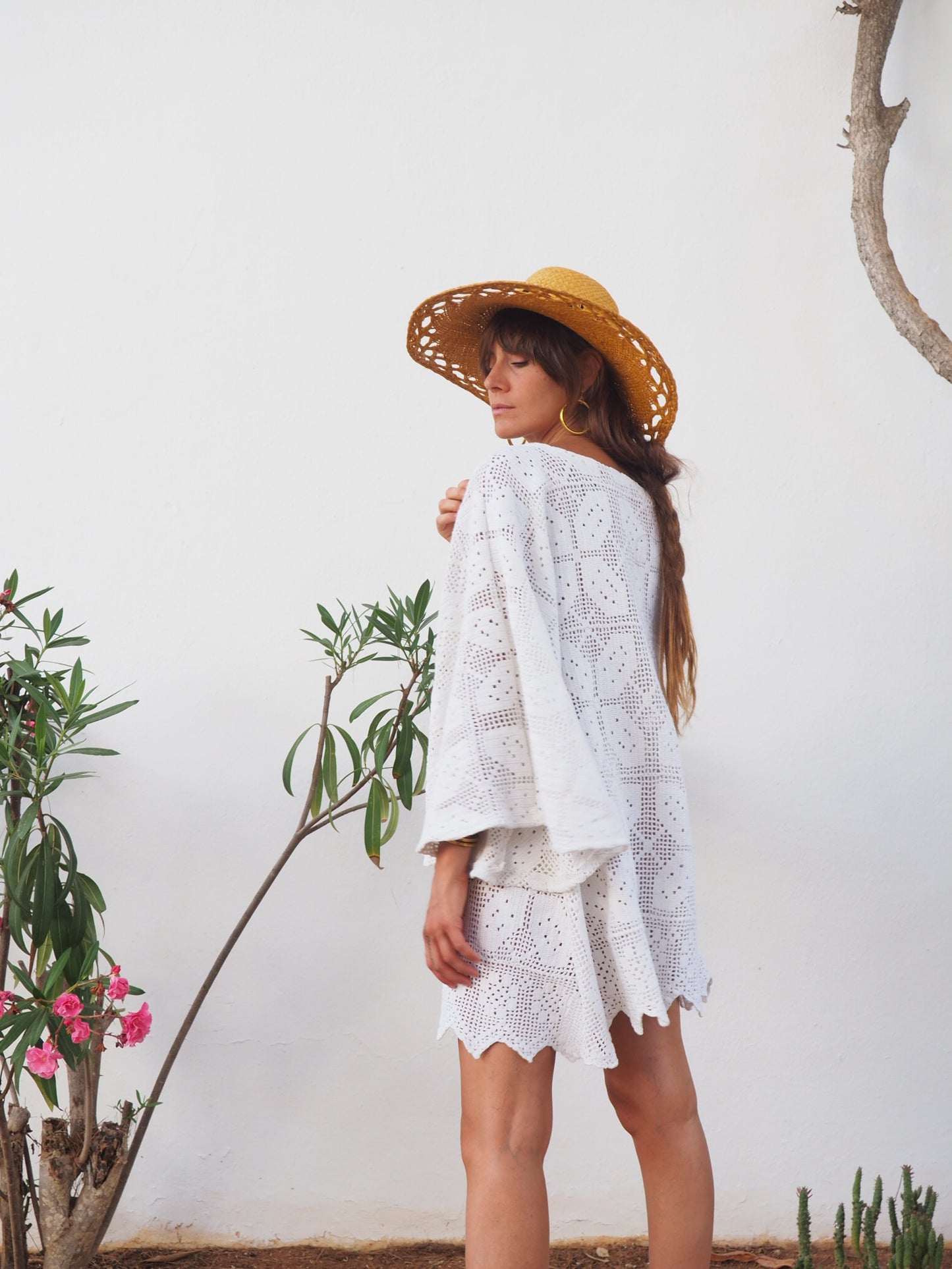 Amazing one off a kind white vintage crochet dress up-cycled by Vagabond Ibiza