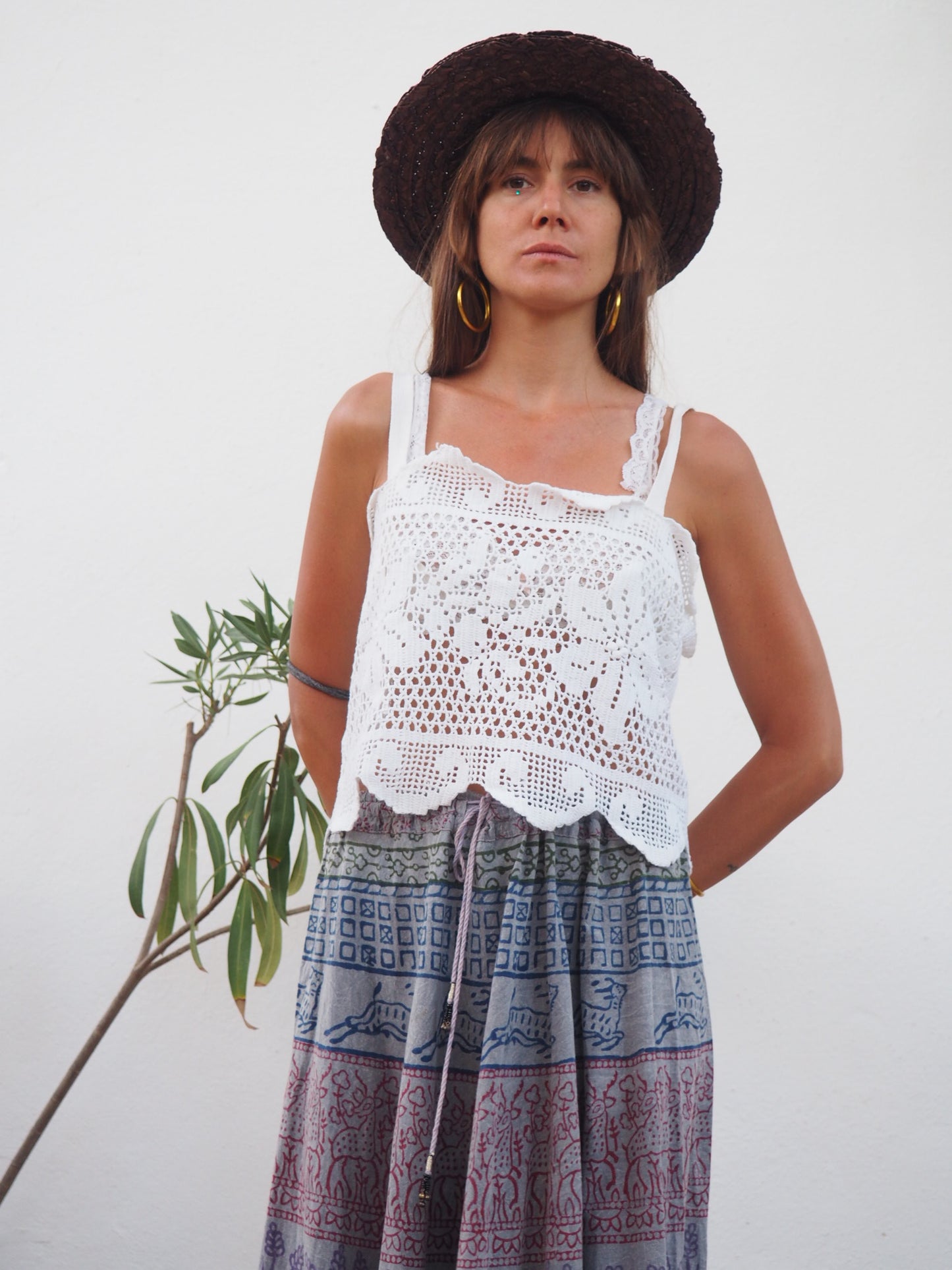 Amazing one off a kind white vintage crochet lace top up-cycled by Vagabond Ibiza