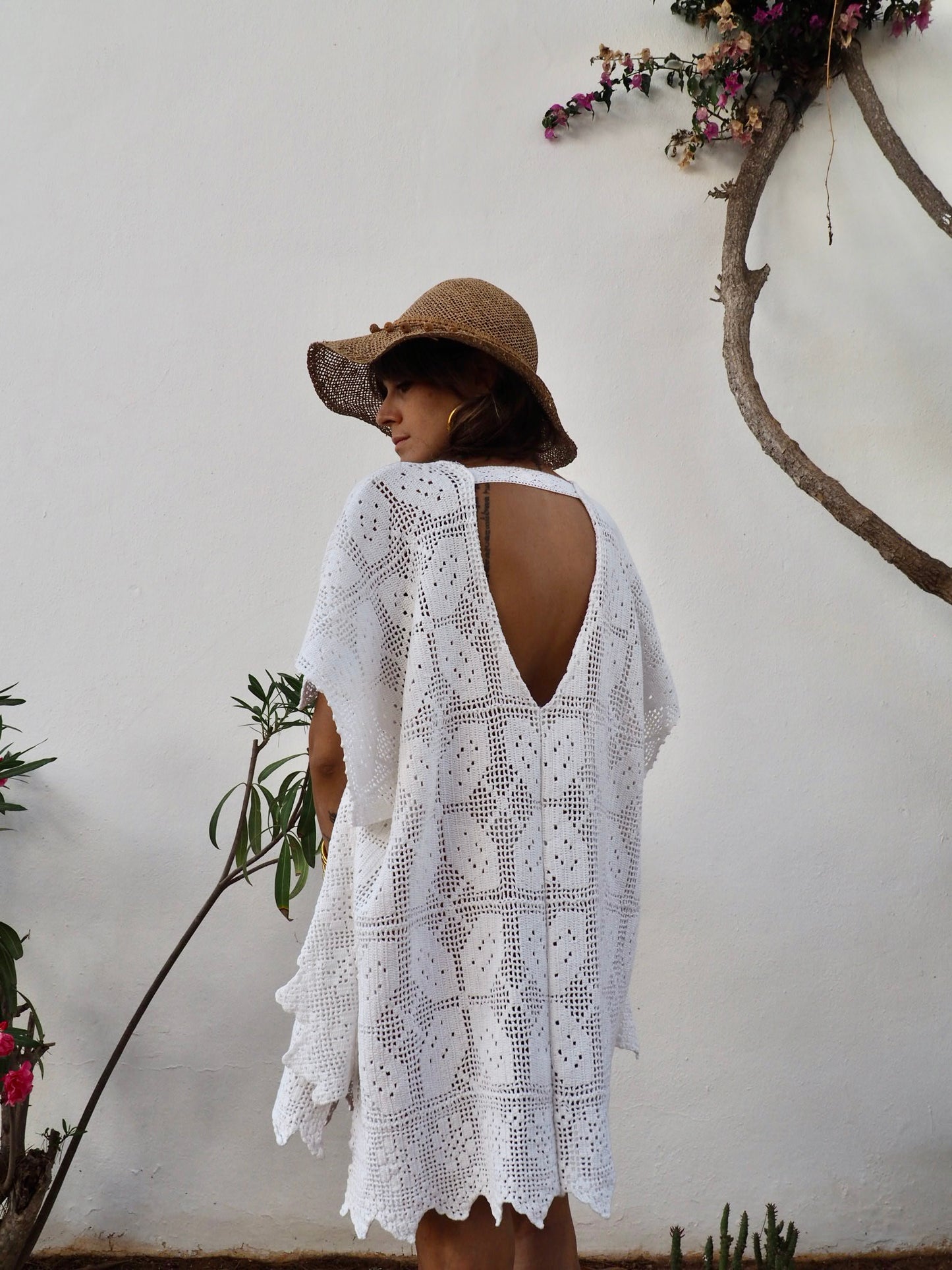 Amazing one off a kind white vintage crochet dress up-cycled by Vagabond Ibiza