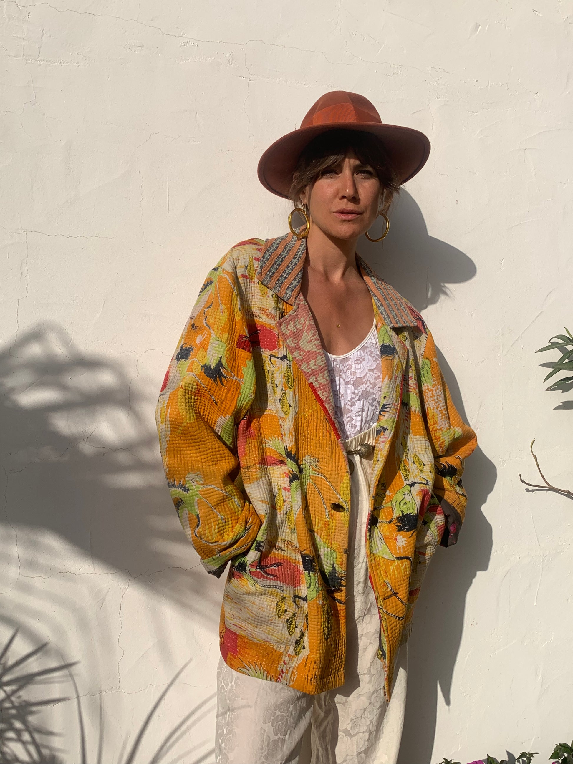 colourful waistcoat, Vintage Crochet Jacket, up cycled jacket , handmade jacket, striped jacket , vintage jacket, 1970s jacket , long waistcoat, slow fashion , sustainable fashion, vintage shop, ibiza vintage shop, ibiza style, bohemian jacket, boho jacket, colourful jacket, festival jacket, hippie style, 70s clothing, original vintage, recycled fashion brand, sustainable fashion brand, slow fashion brand, rainbow fashion, knitted jacket, woven jacket, winter jacket, crochet jumper, vintage fashion, 