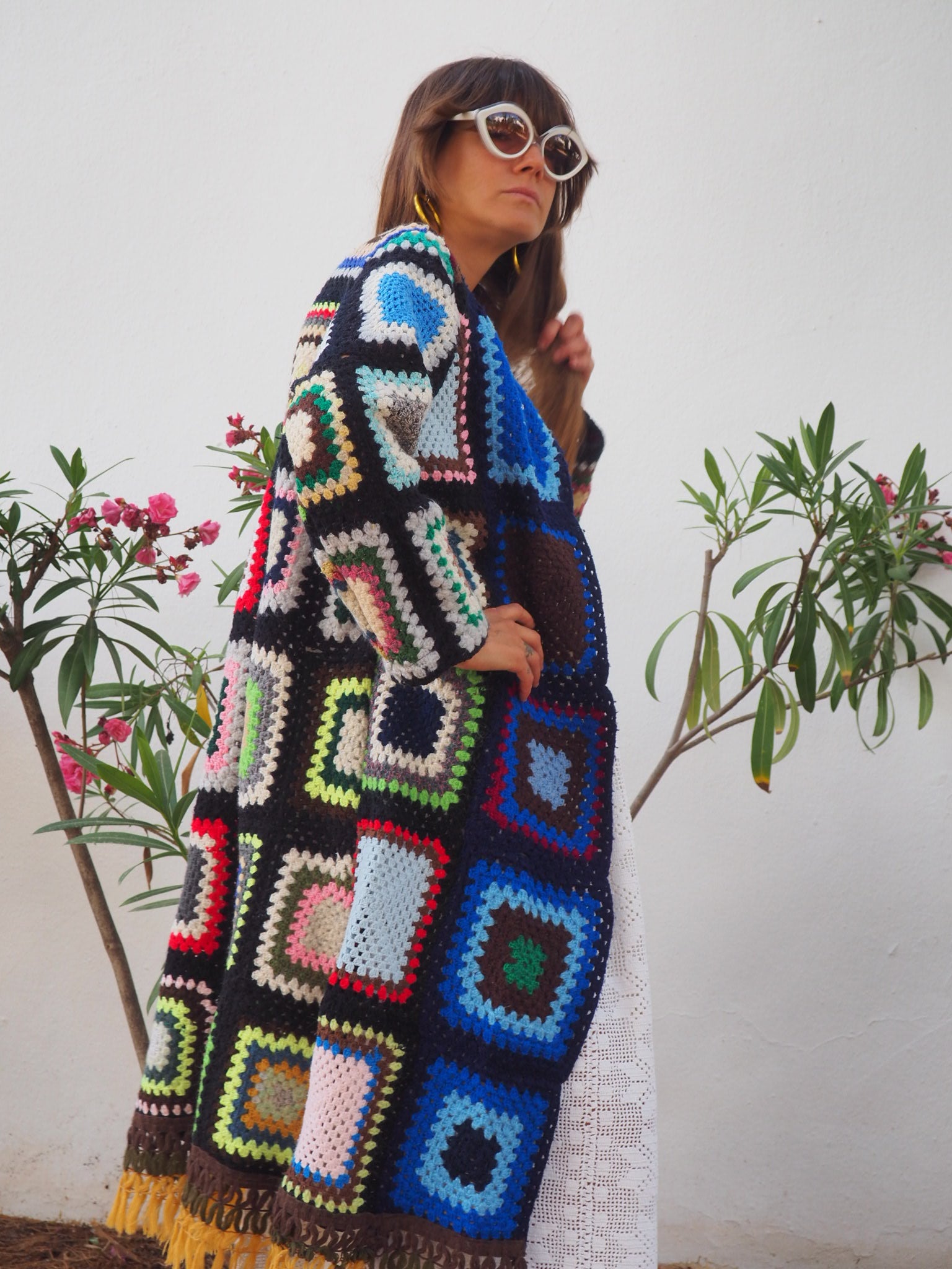 Vintage 1970's Granny Square Crochet Up-cycled Jacket – Vagabond Ibiza