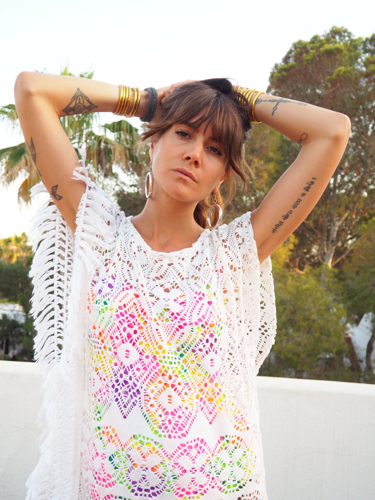 Vintage lace up-cycled dress by Vagabond Ibiza