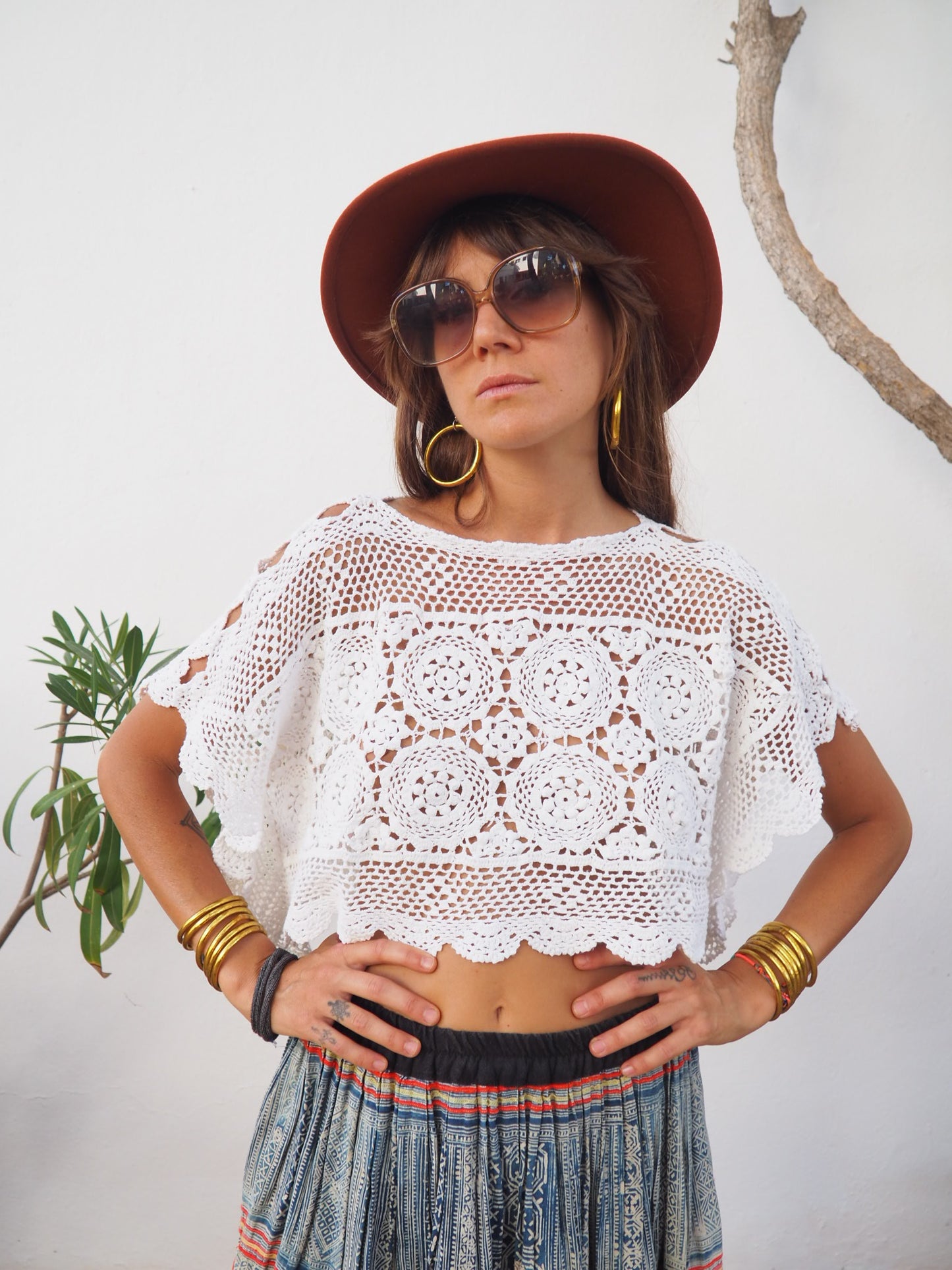 Amazing one off a kind white vintage crochet lace top up-cycled by Vagabond Ibiza