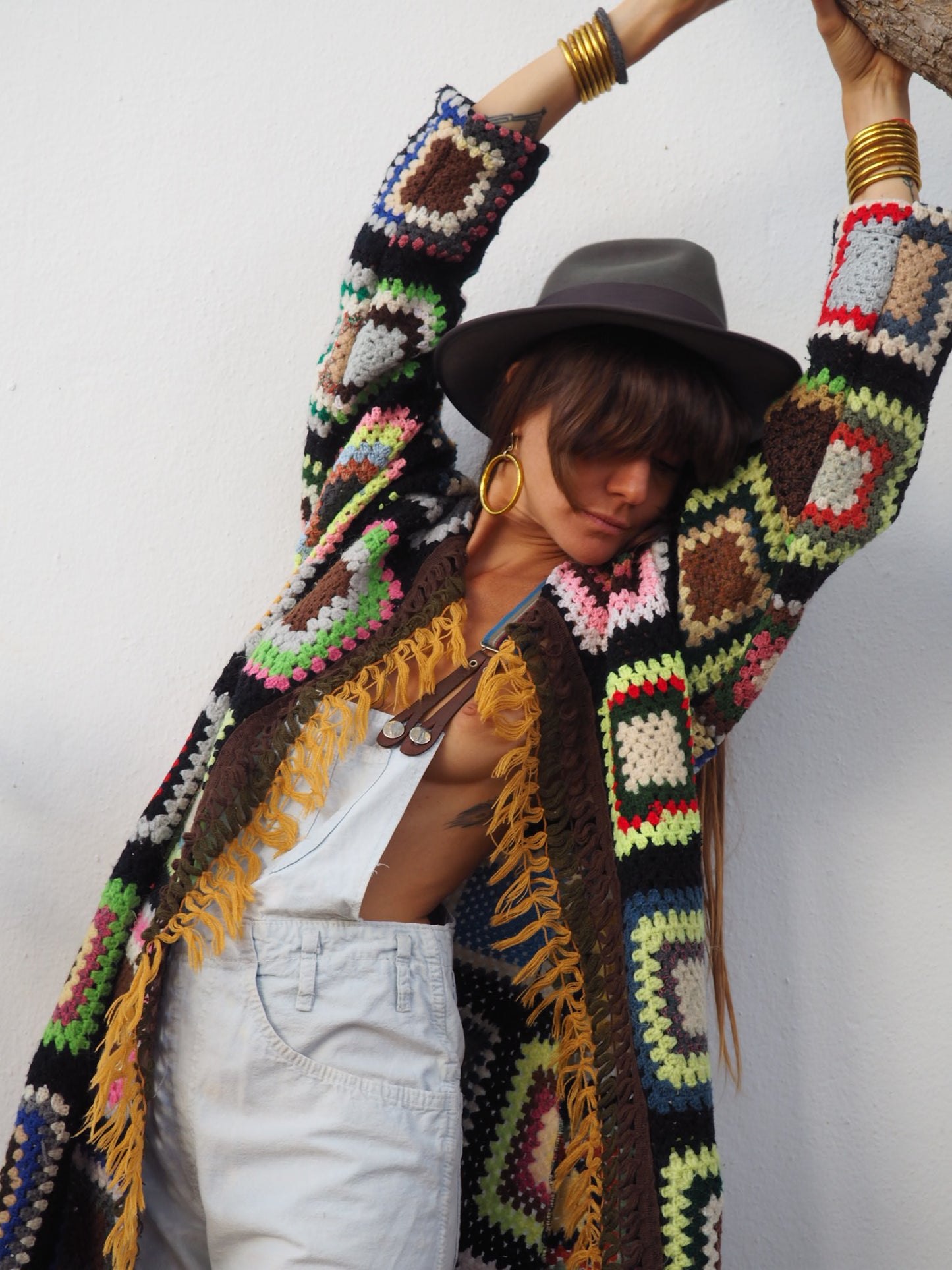 Vintage 1970’s granny square crochet jacket up-cycled by Vagabond Ibiza